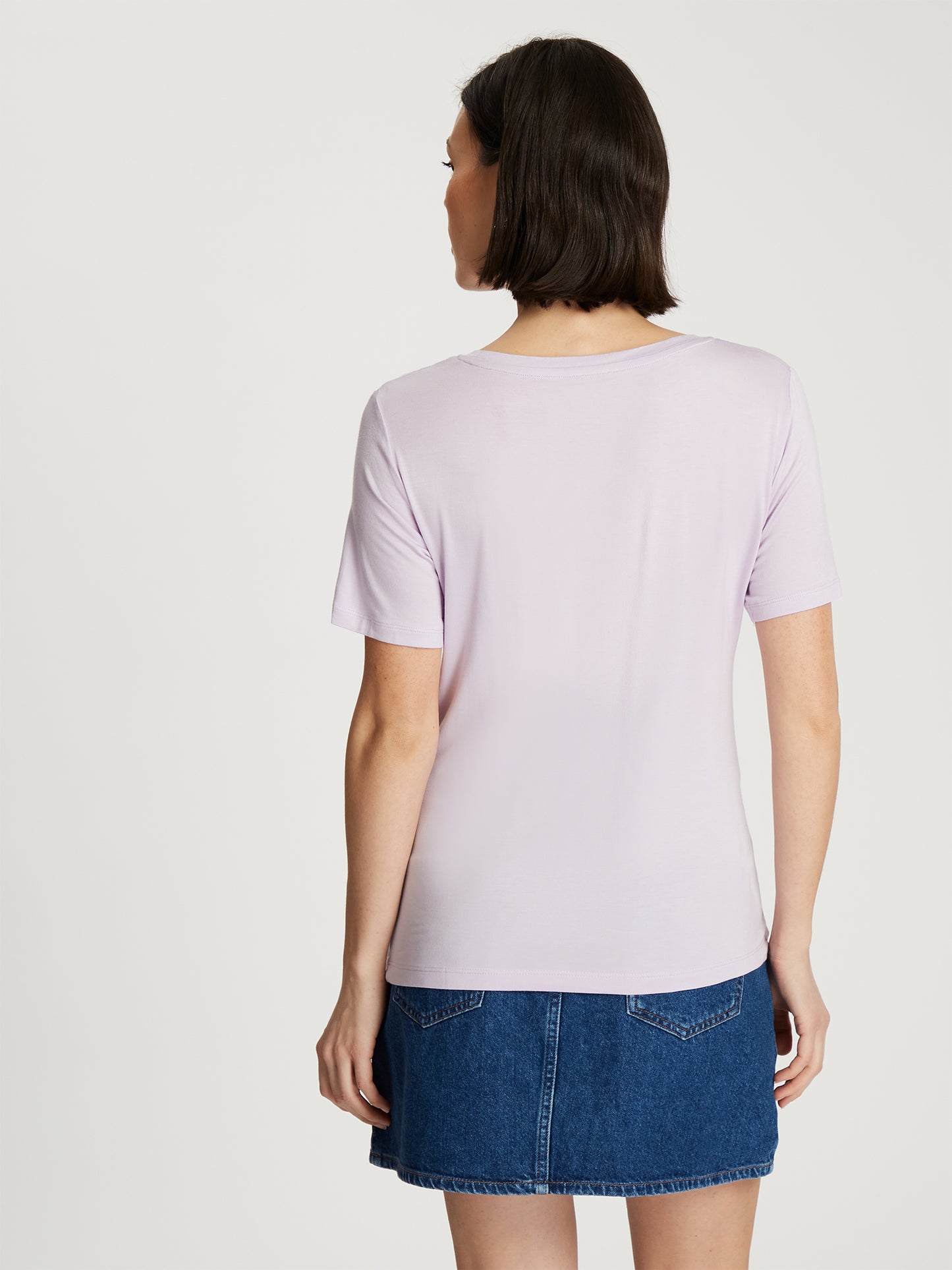 Damen Slim T-Shirt in hellem violett