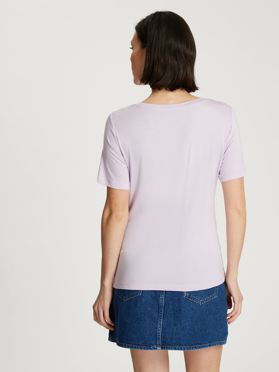 Damen Slim T-Shirt in hellem violett
