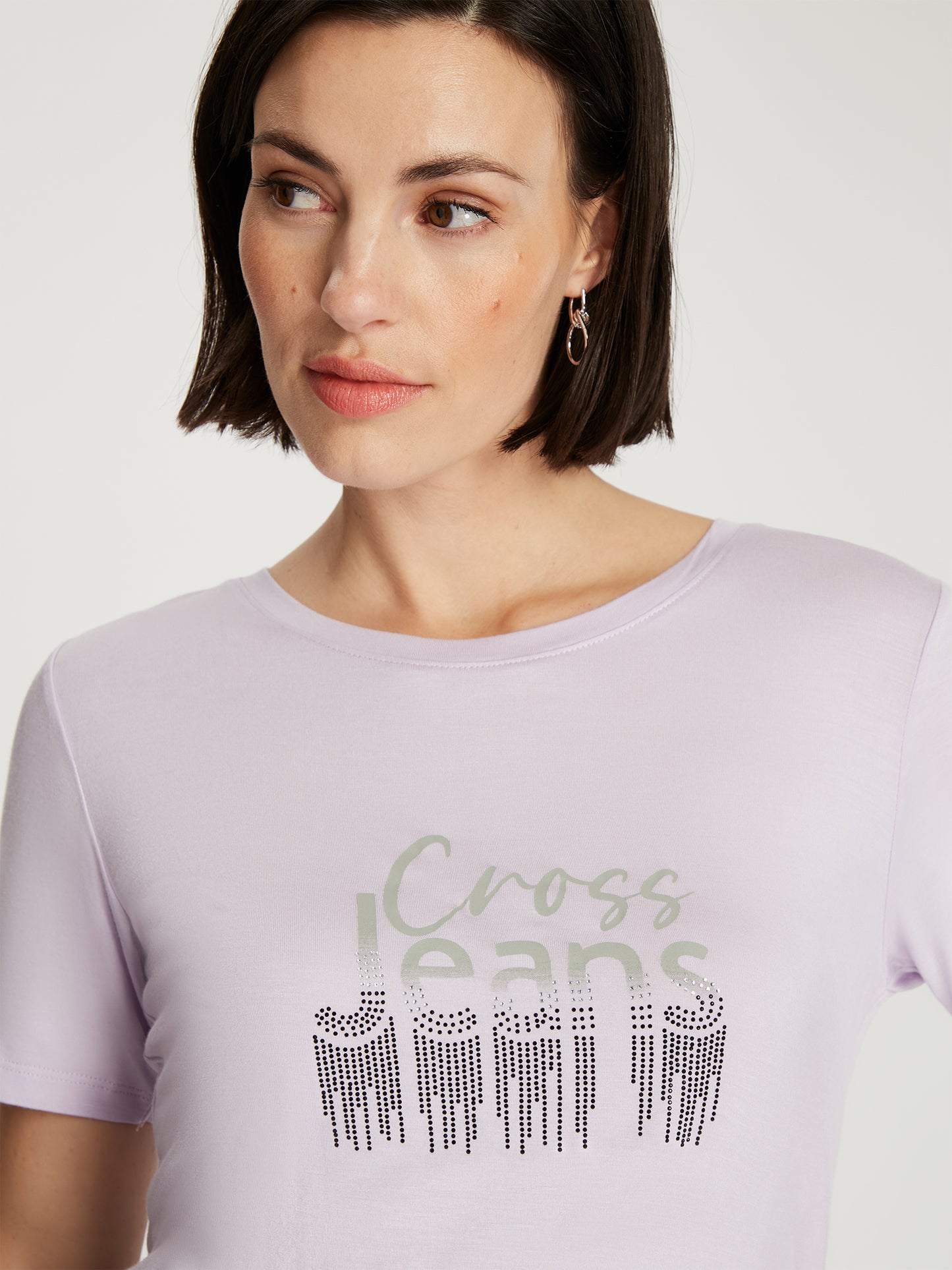 Damen Slim T-Shirt in hellem violett