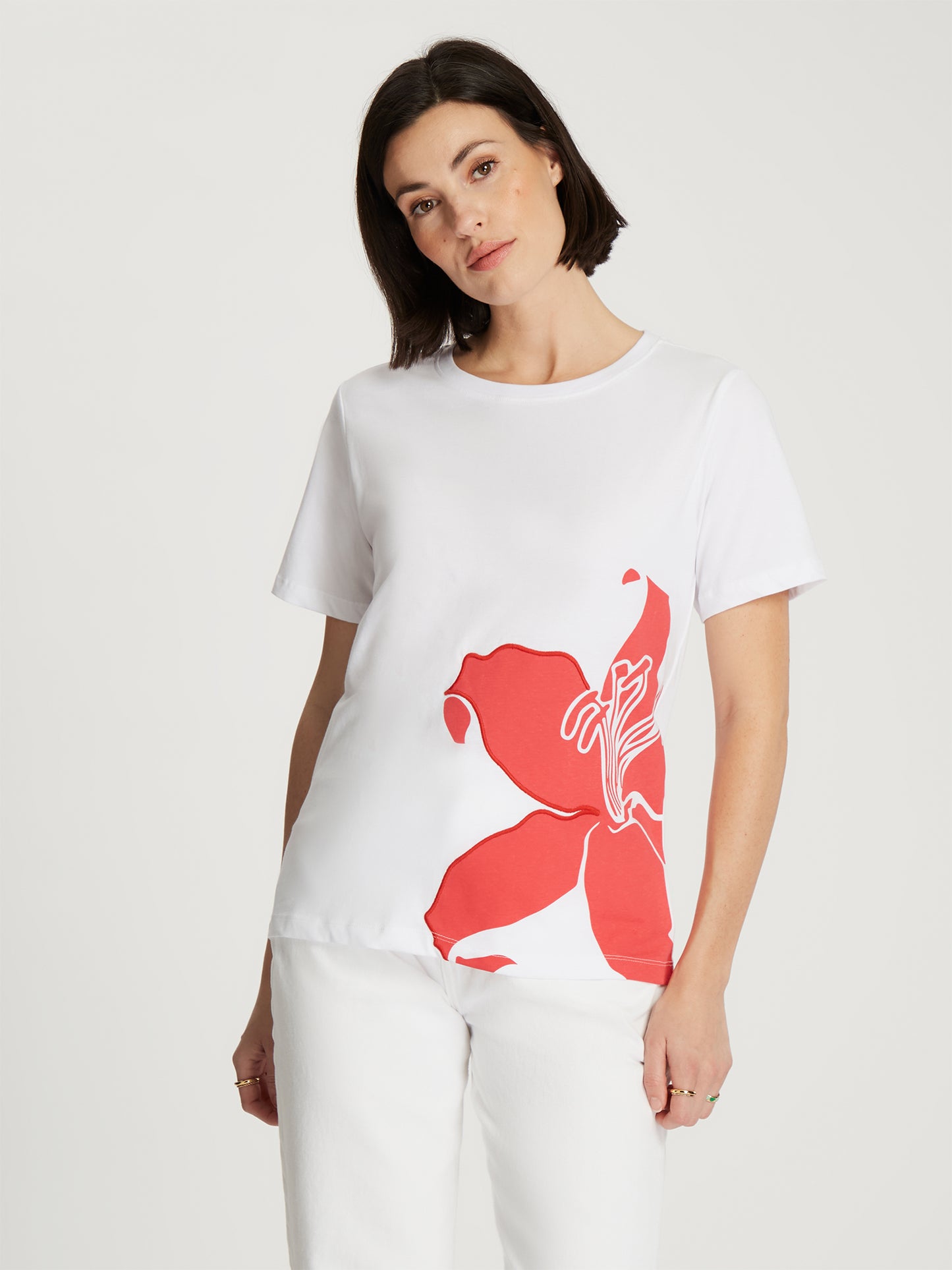 Damen Regular T-Shirt in weiß