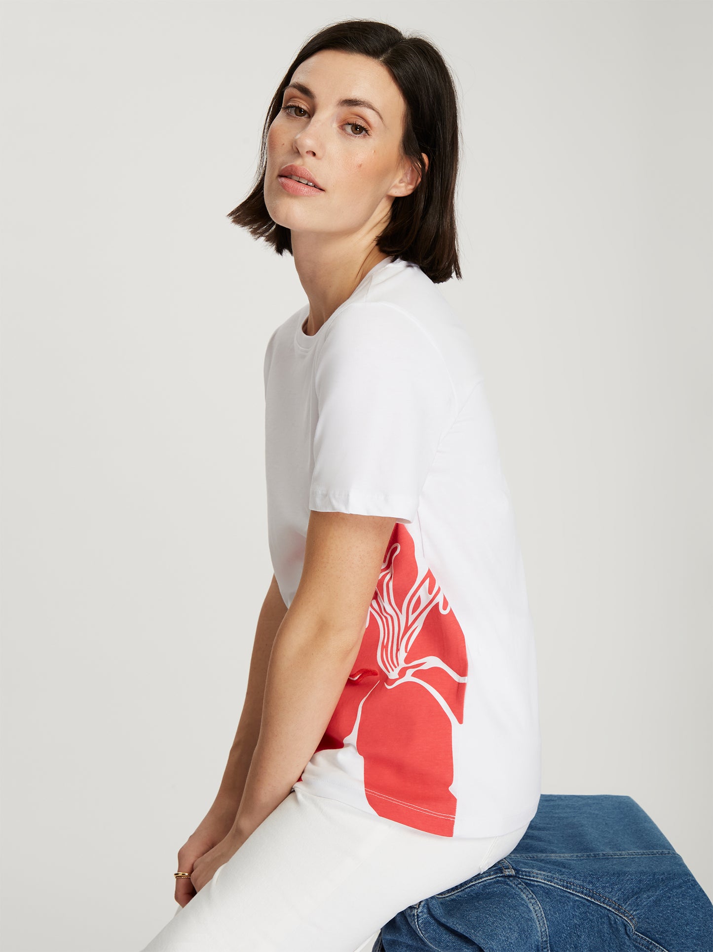 Damen Regular T-Shirt in weiß