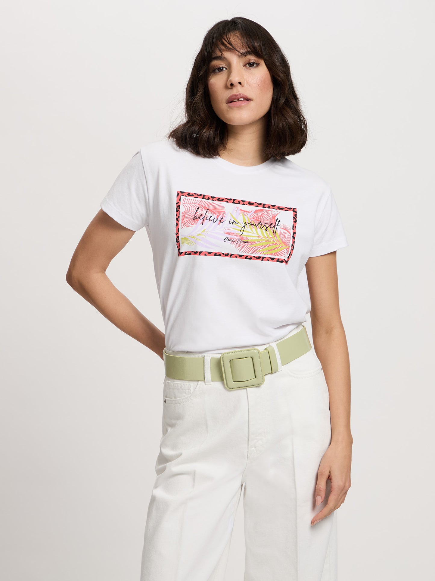 Damen Regular T-Shirt in weiß