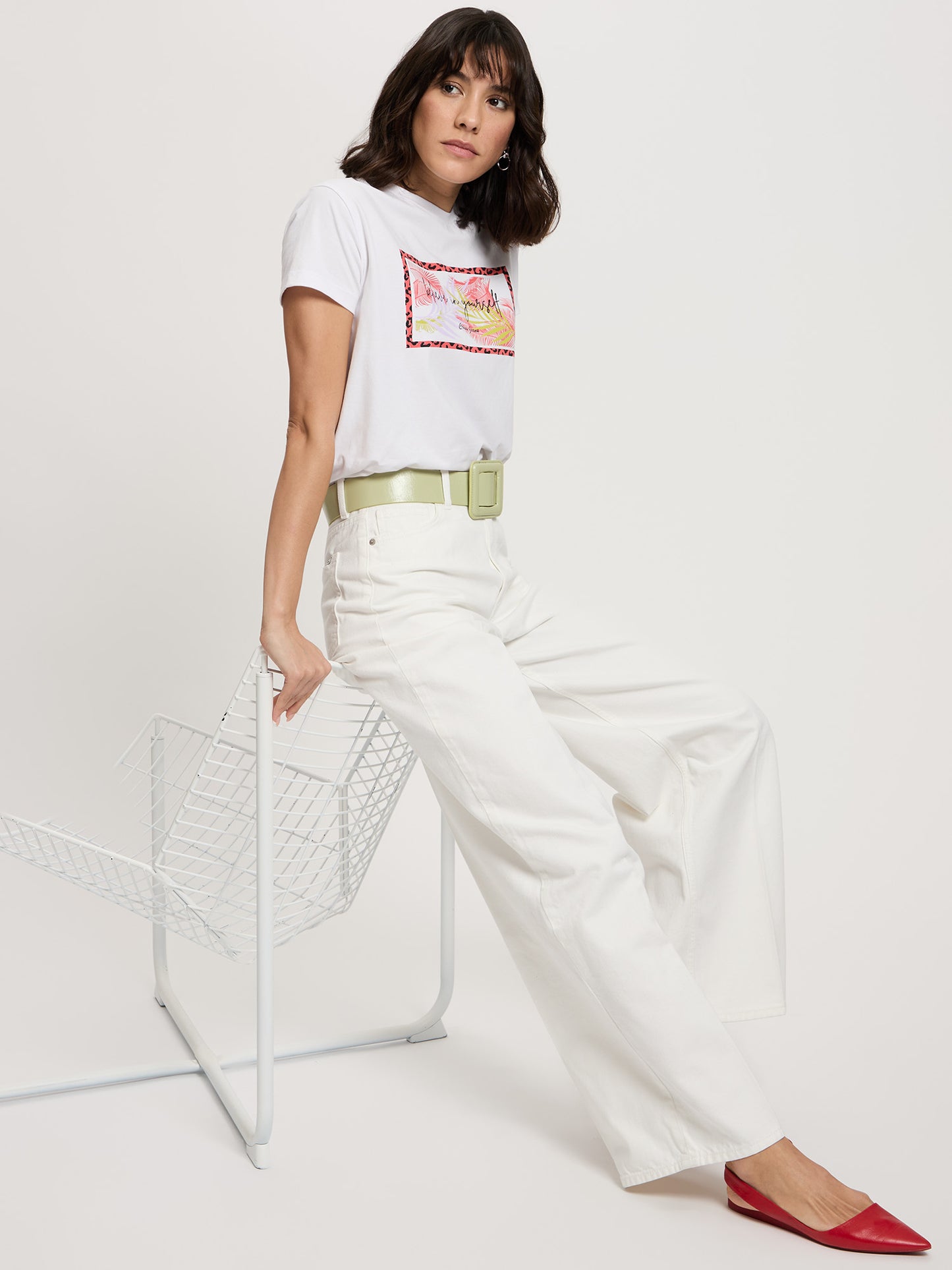 Damen Regular T-Shirt in weiß
