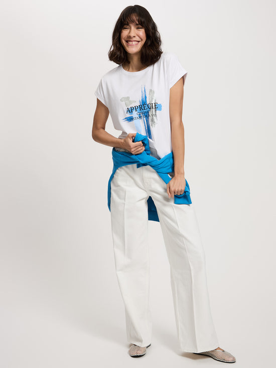 Women's regular T-shirt in white