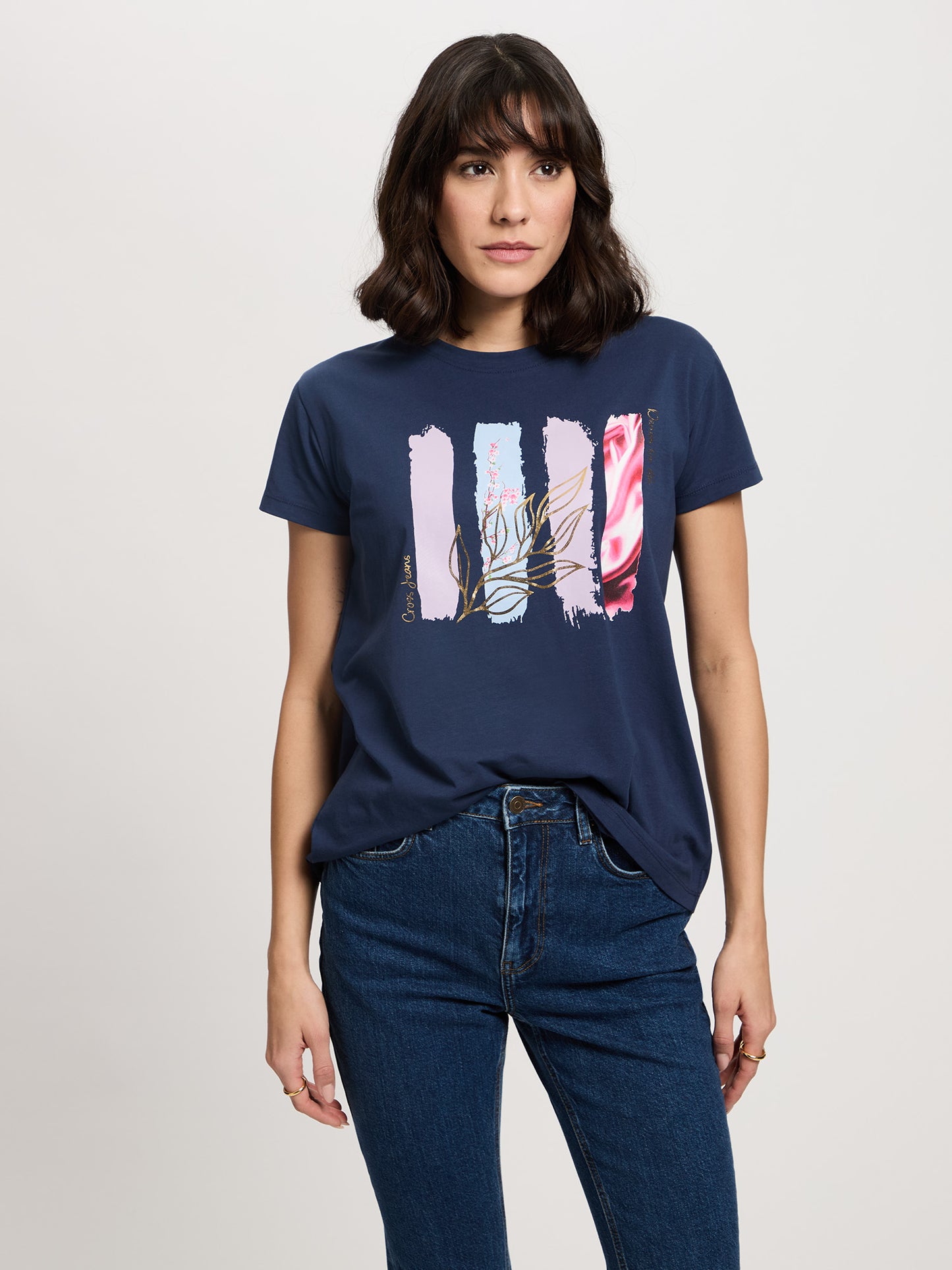 Damen Regular T-Shirt in navy