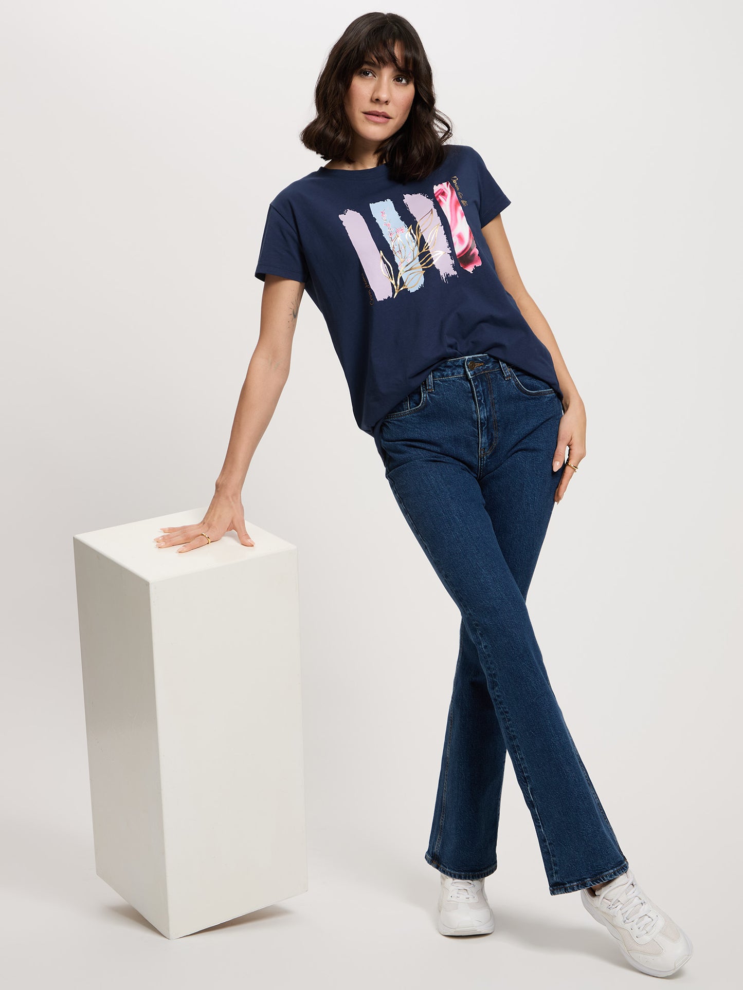 Damen Regular T-Shirt in navy