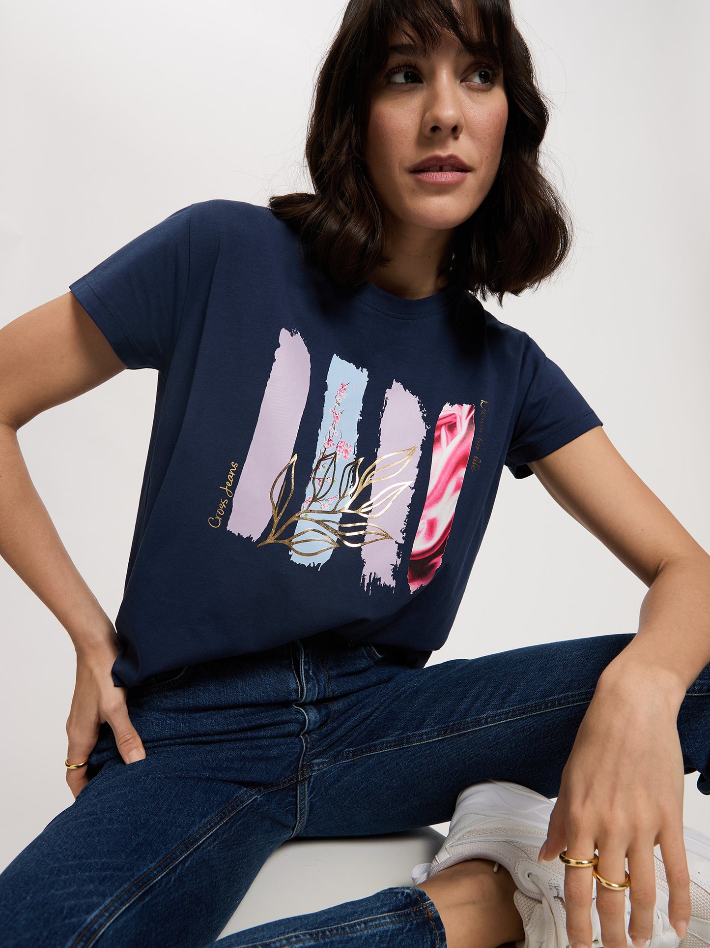 Damen Regular T-Shirt in navy
