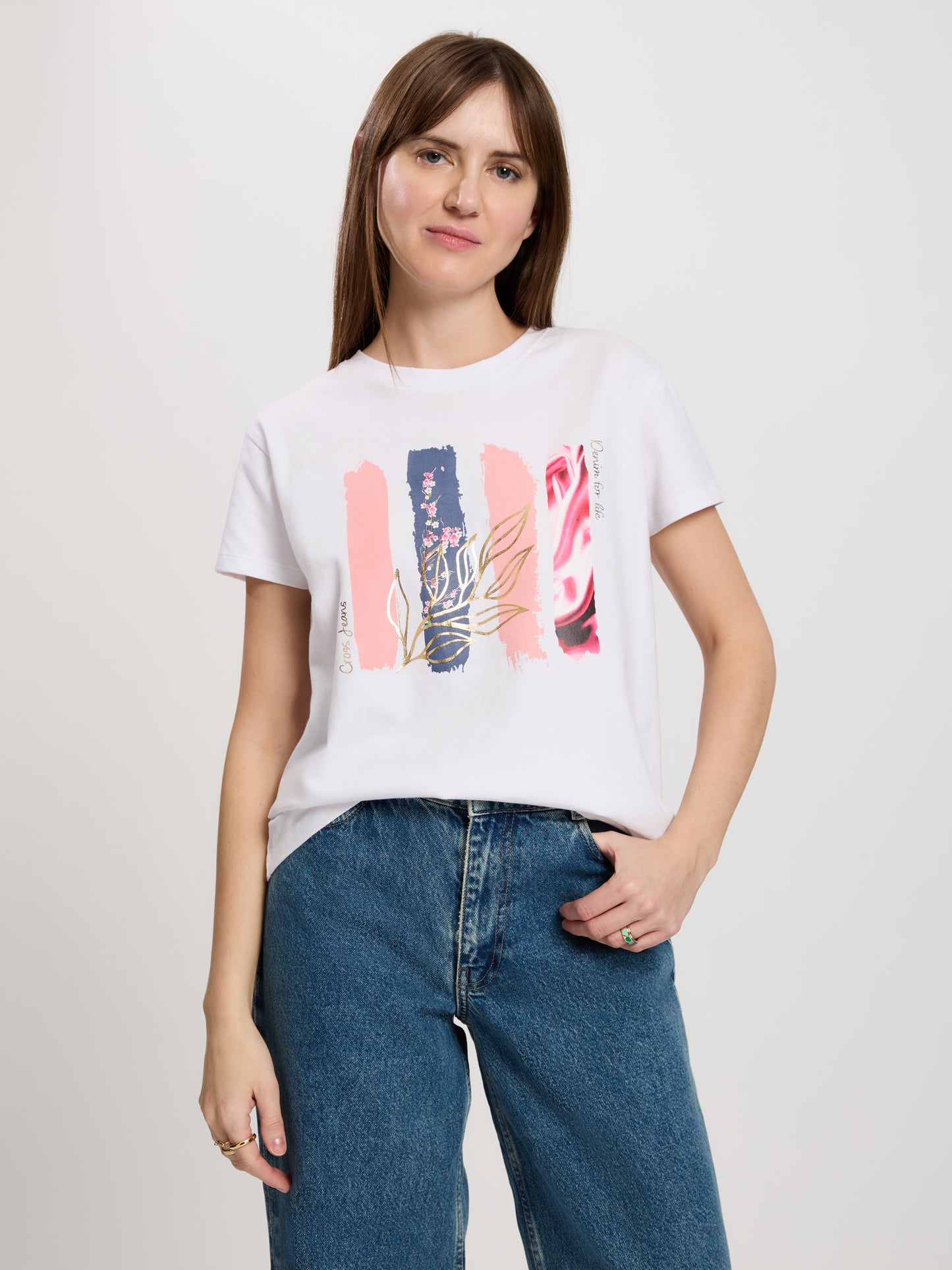 Damen Regular T-Shirt in weiß