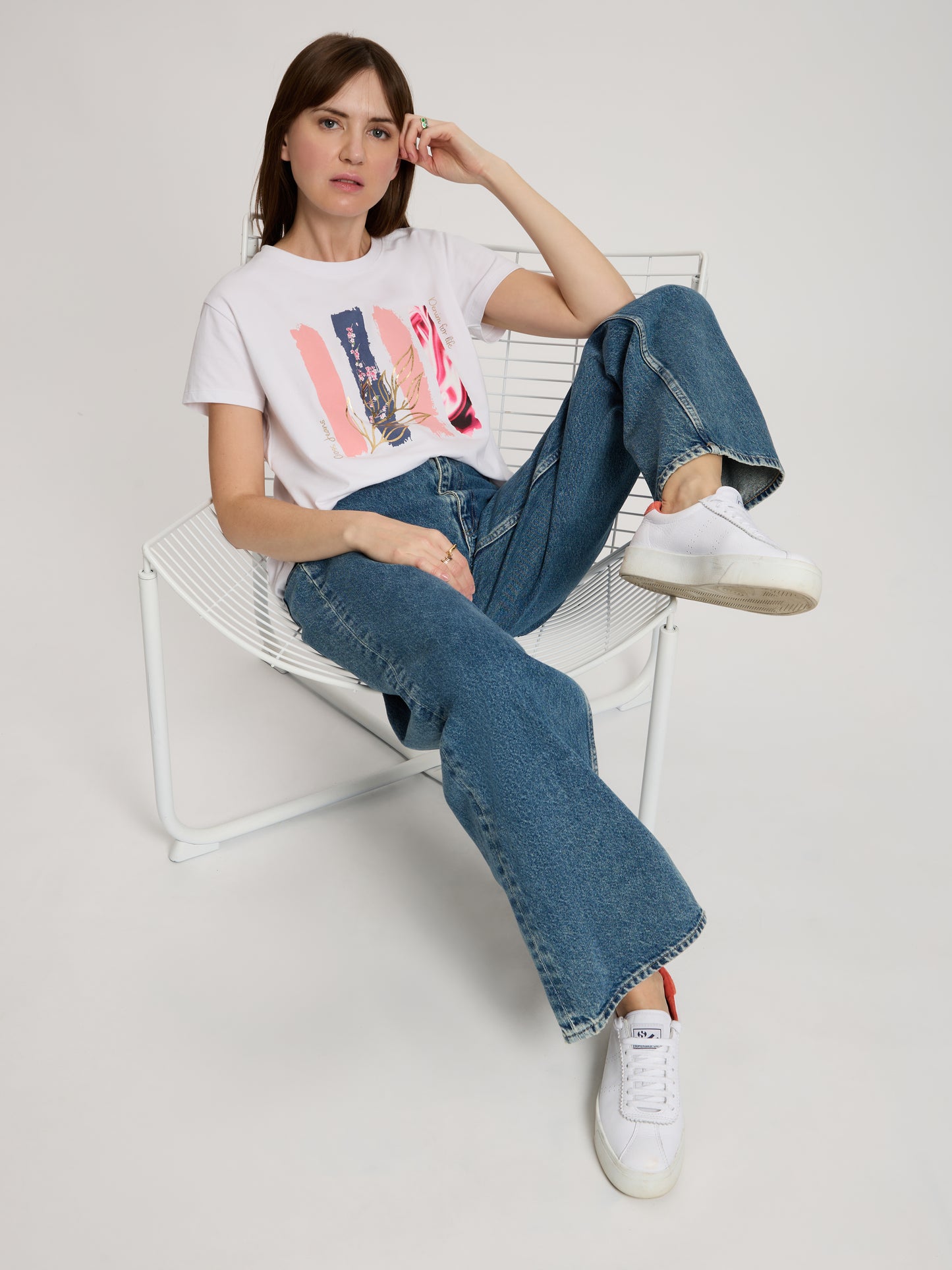 Damen Regular T-Shirt in weiß