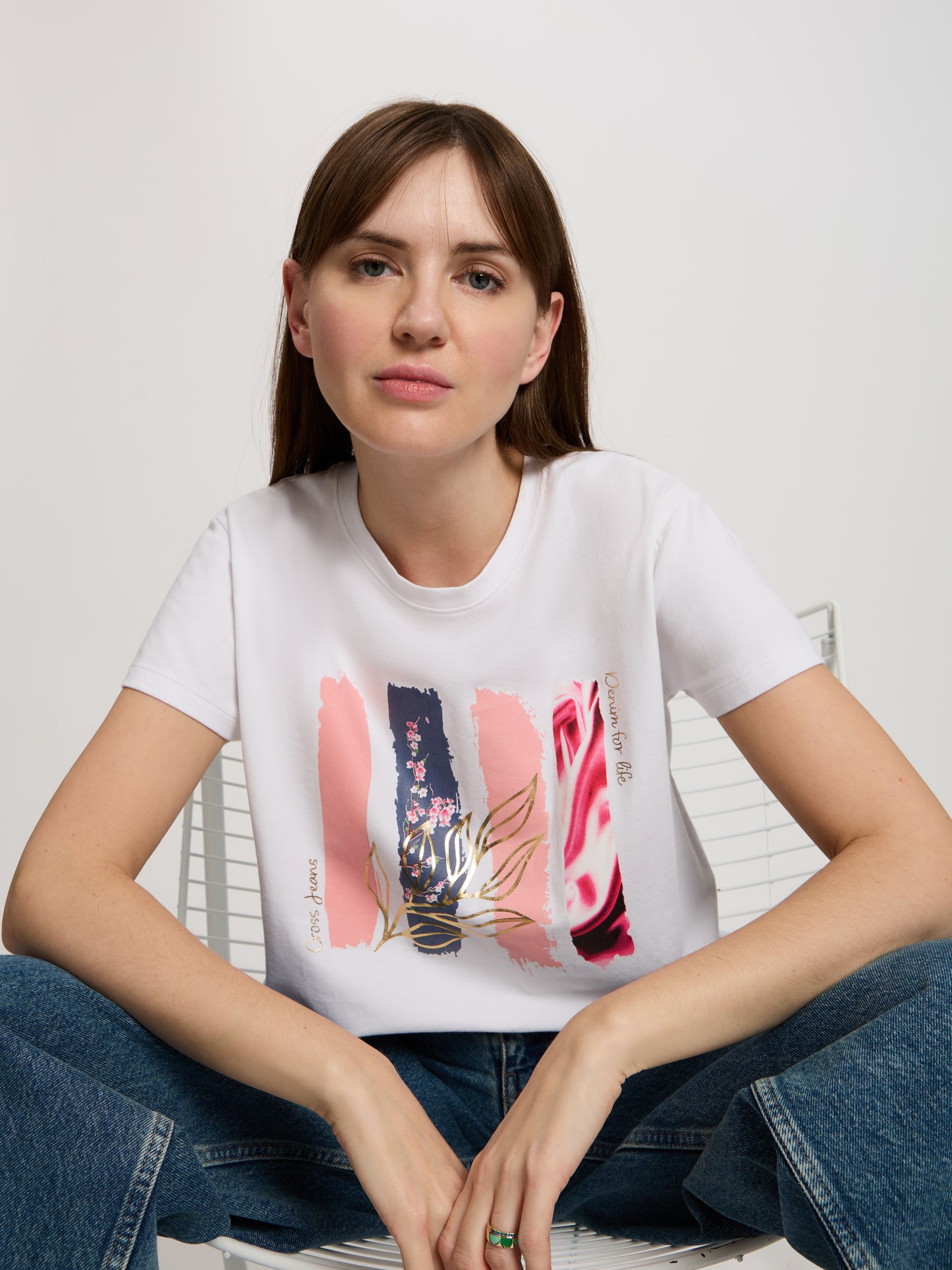 Damen Regular T-Shirt in weiß