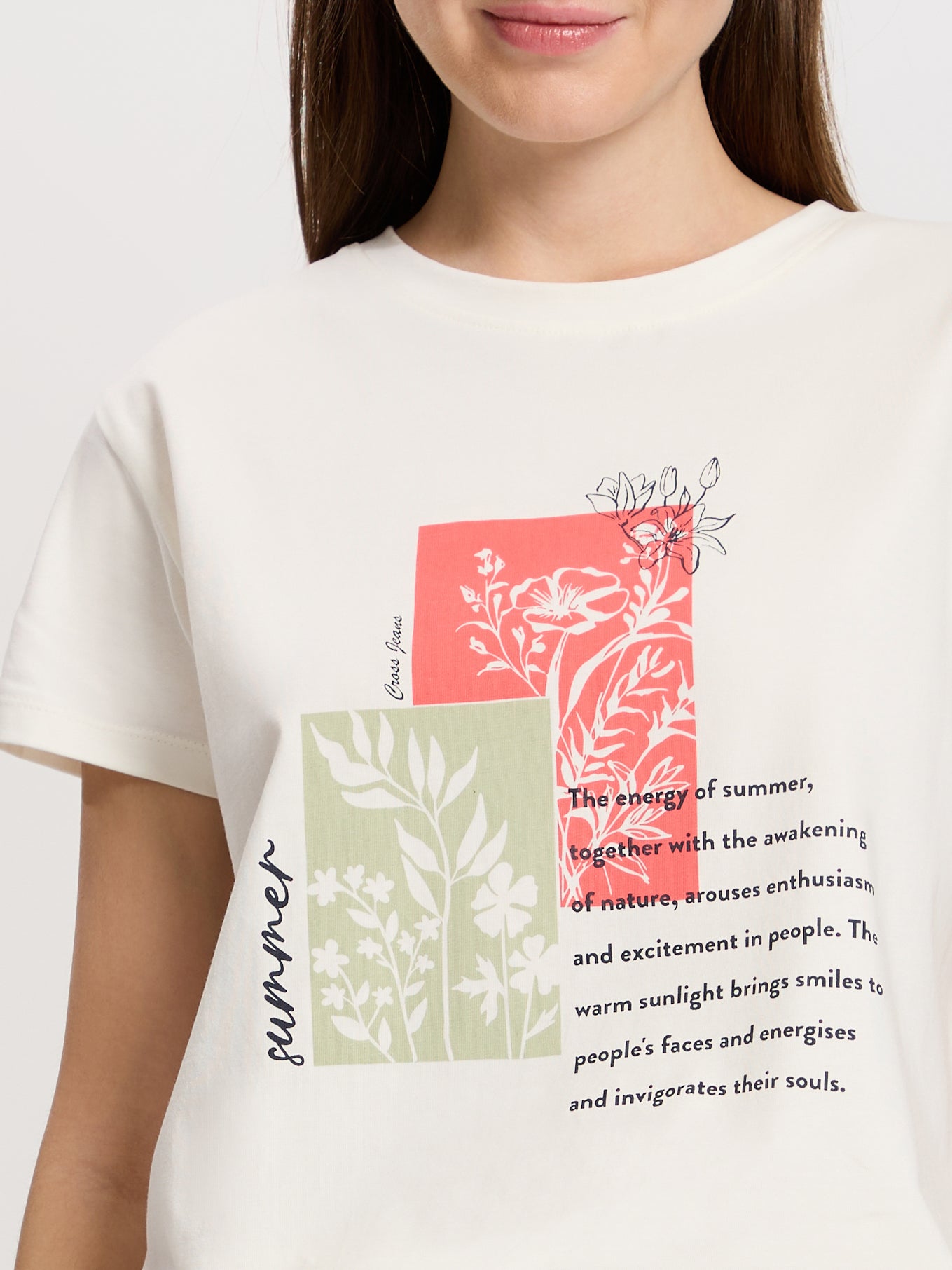 Damen Regular T-Shirt in ecru