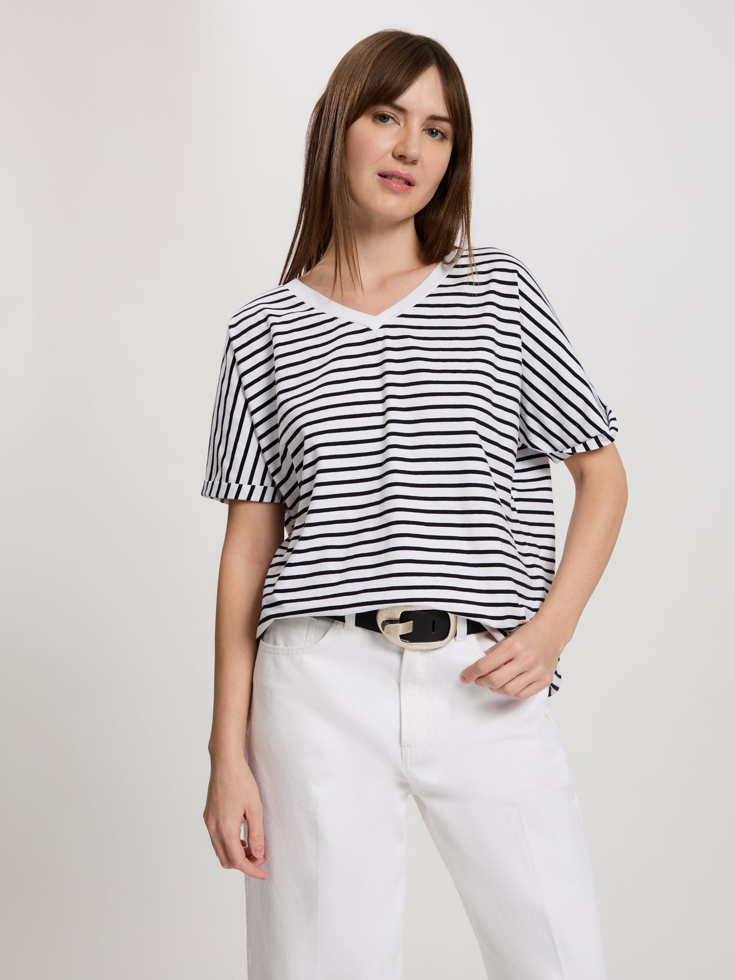 Damen Regular T-Shirt gestreift