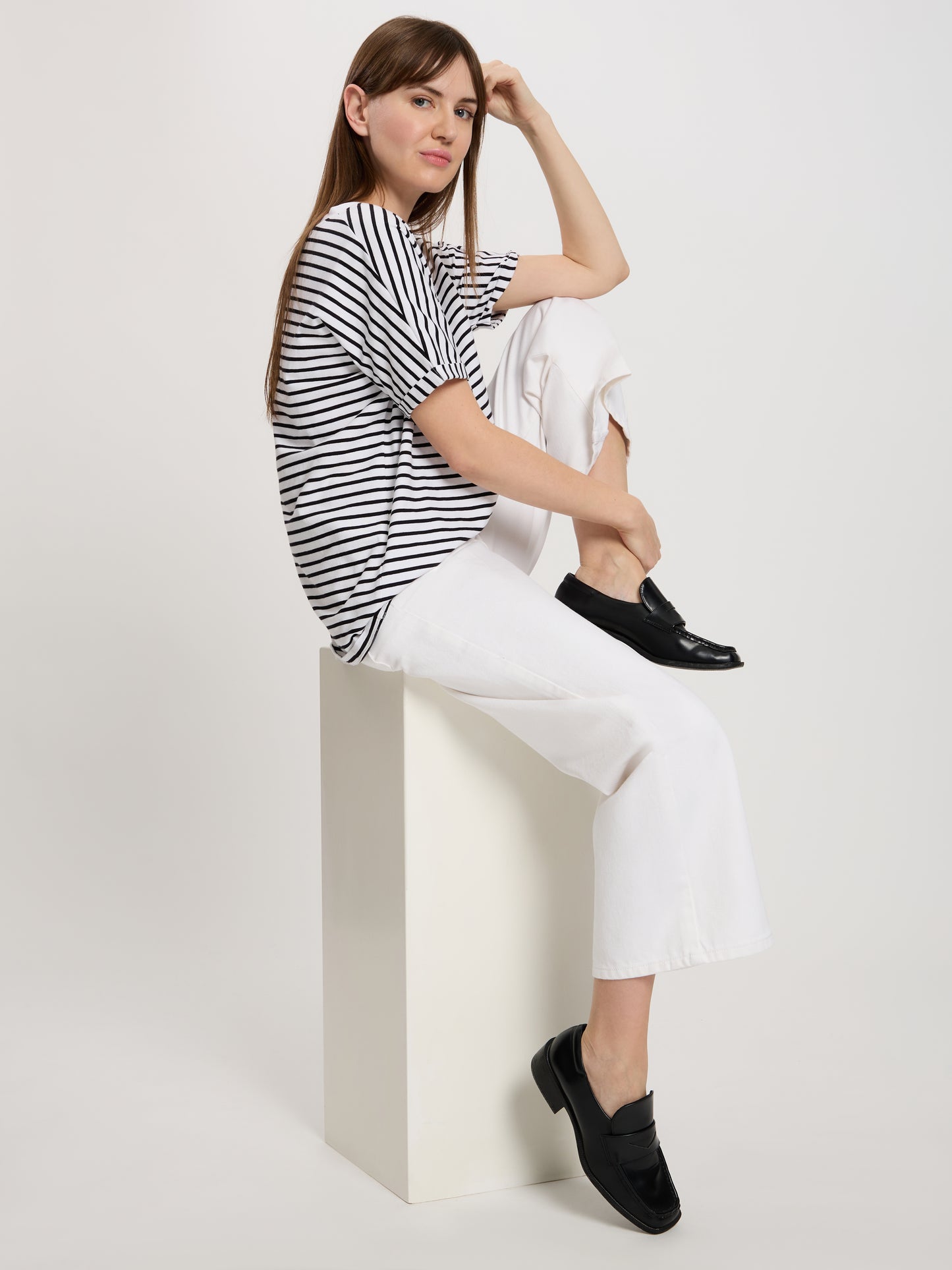 Damen Regular T-Shirt gestreift