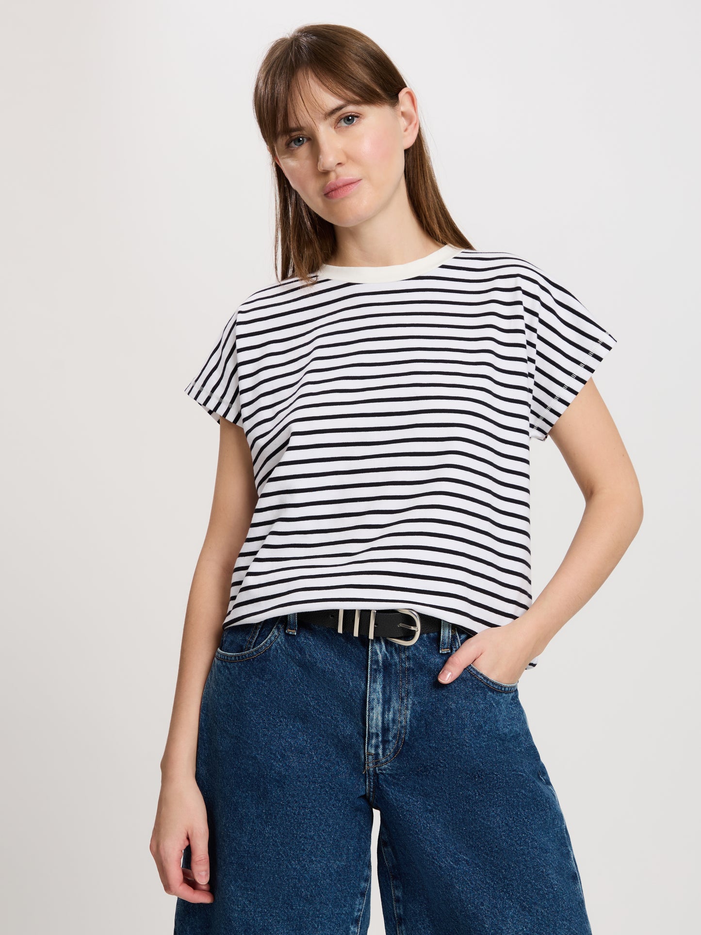 Damen Regular T-Shirt gestreift
