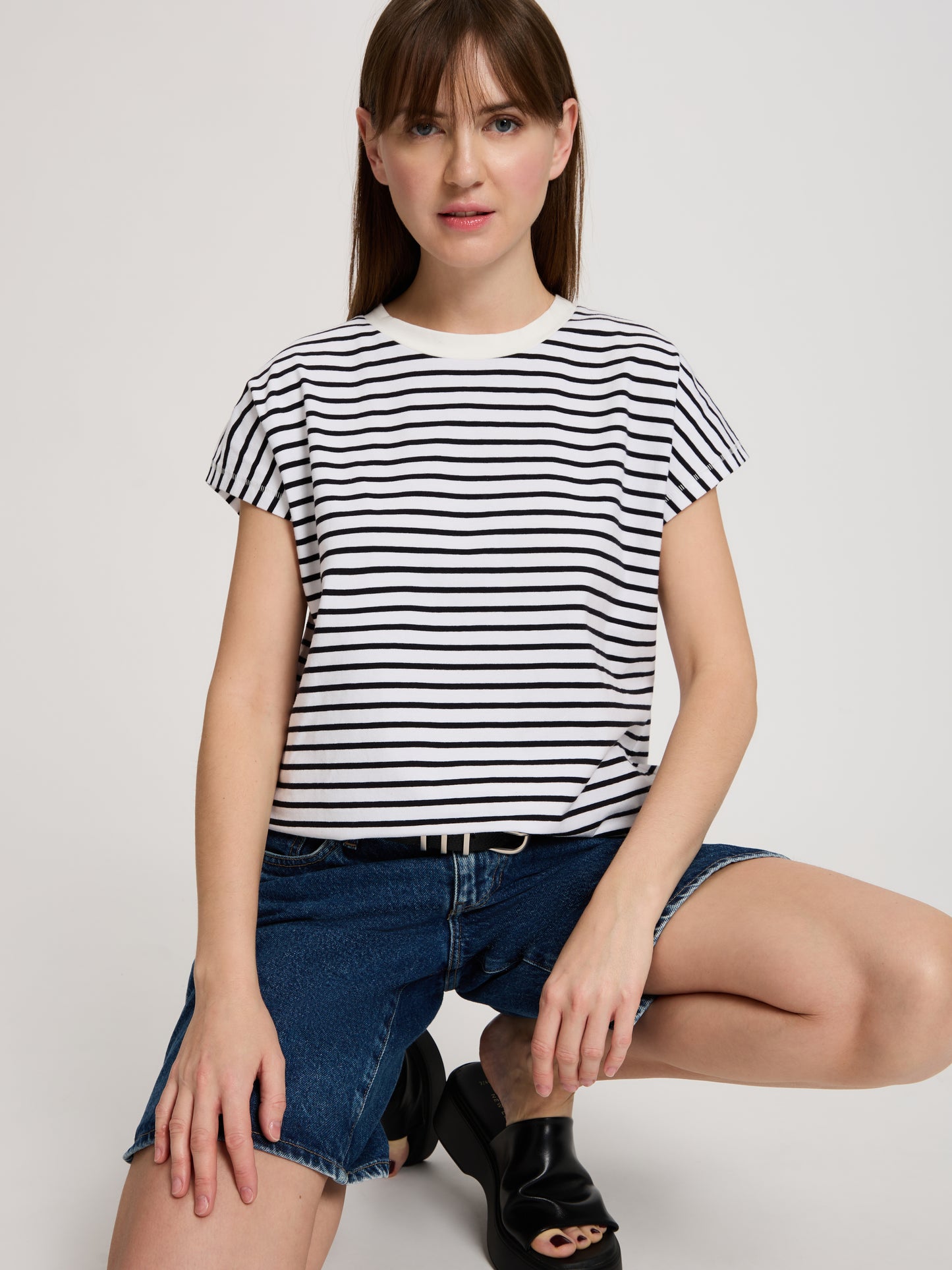 Damen Regular T-Shirt gestreift
