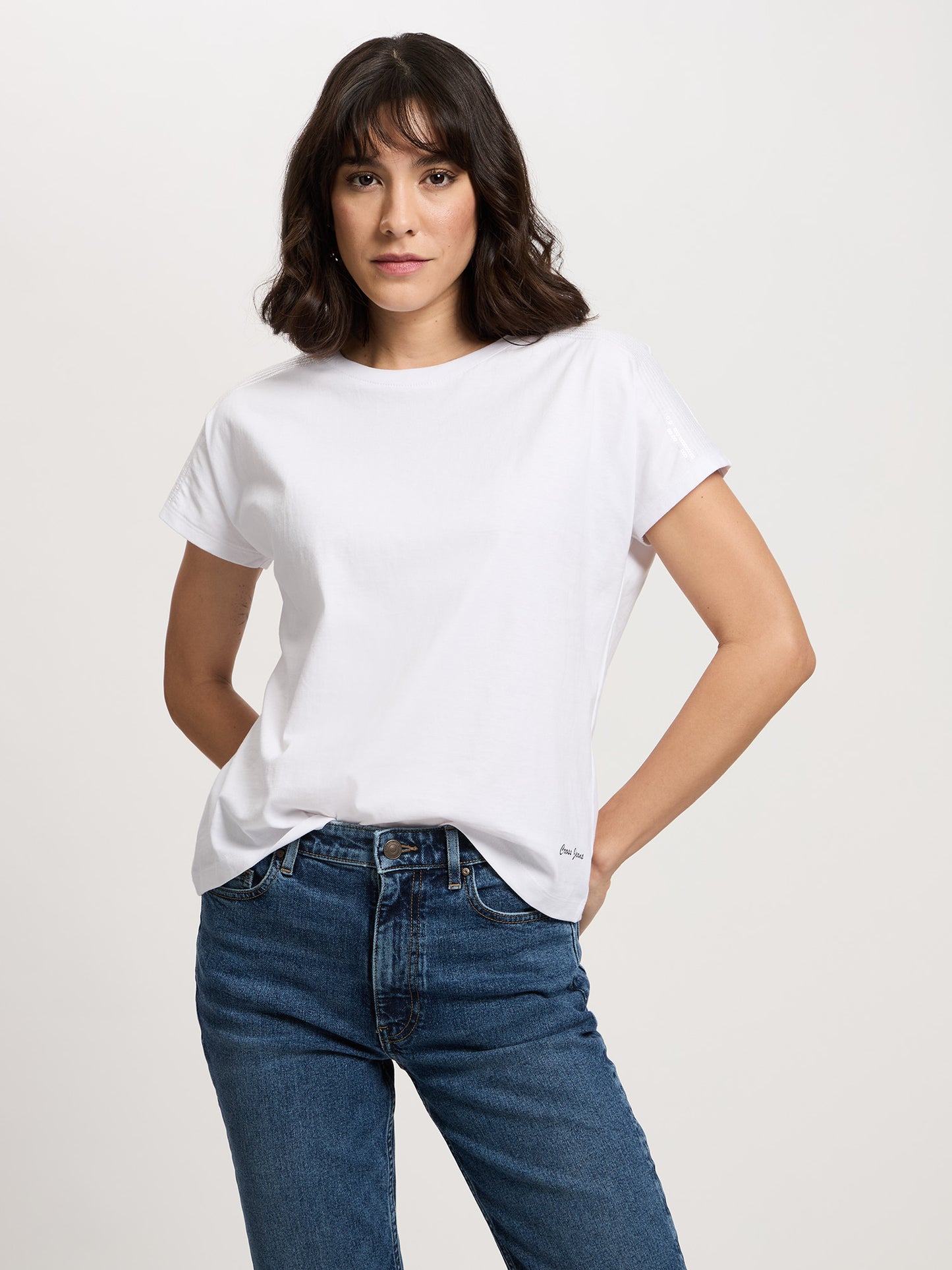 Damen Slim T-Shirt in weiß