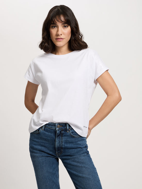 Damen Slim T-Shirt in weiß