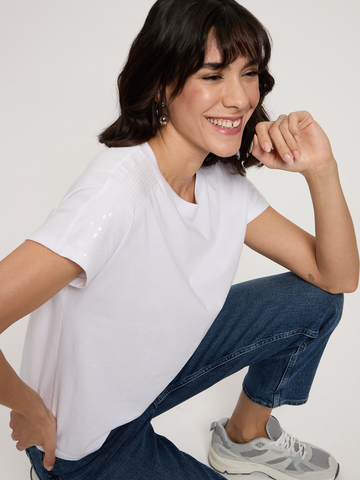 Damen Slim T-Shirt in weiß