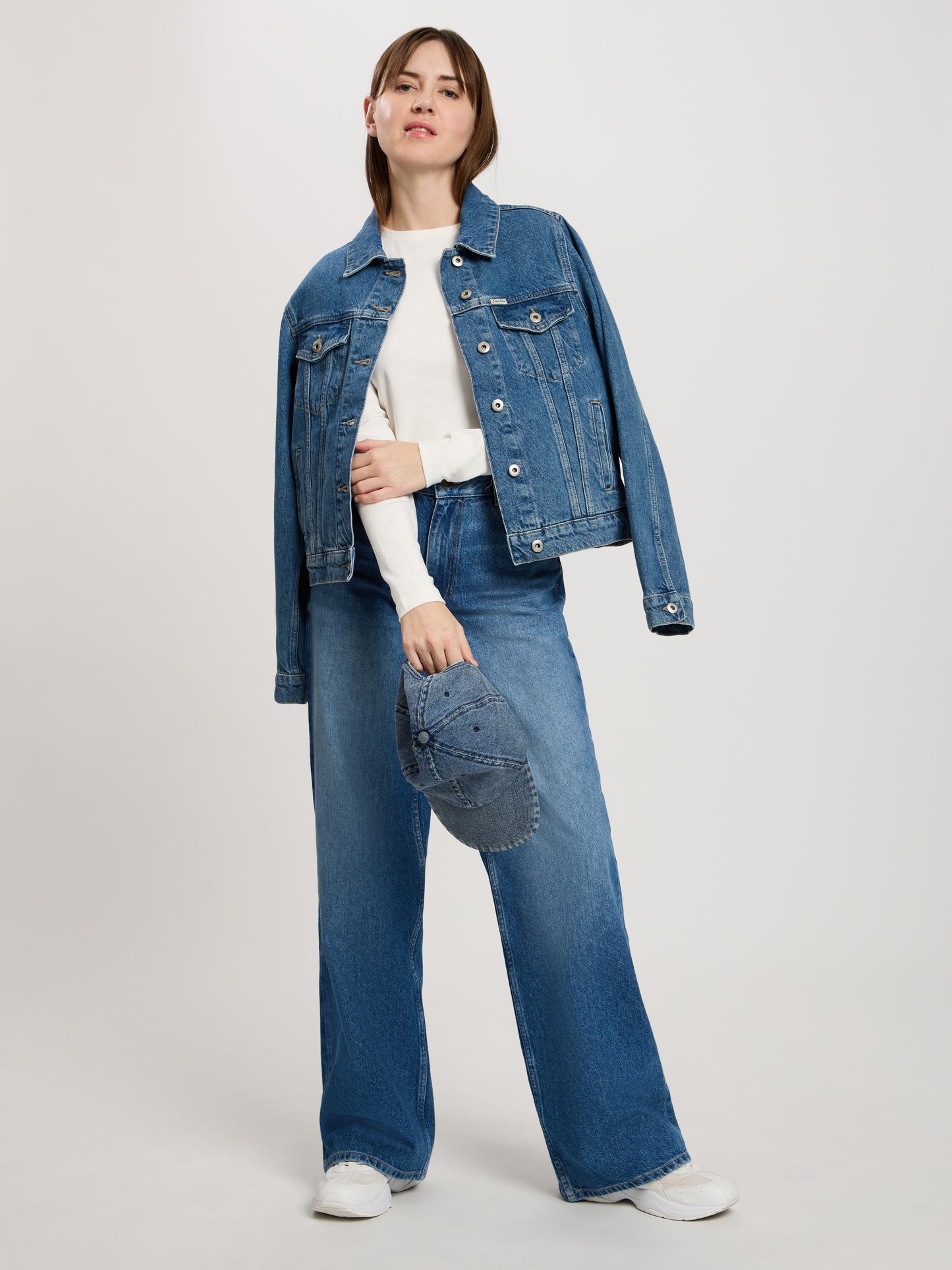 Damen Regular Langarmshirt in weiß