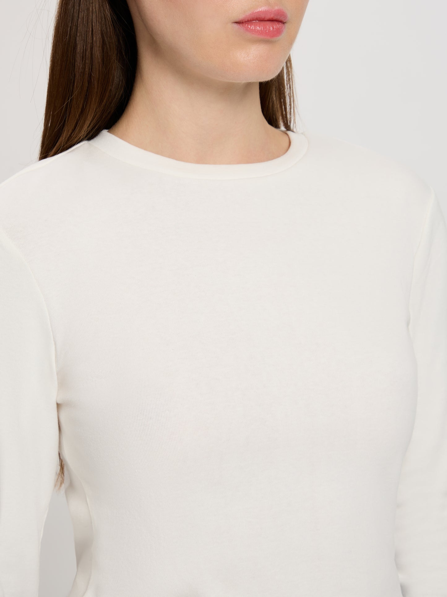 Damen Regular Langarmshirt in weiß