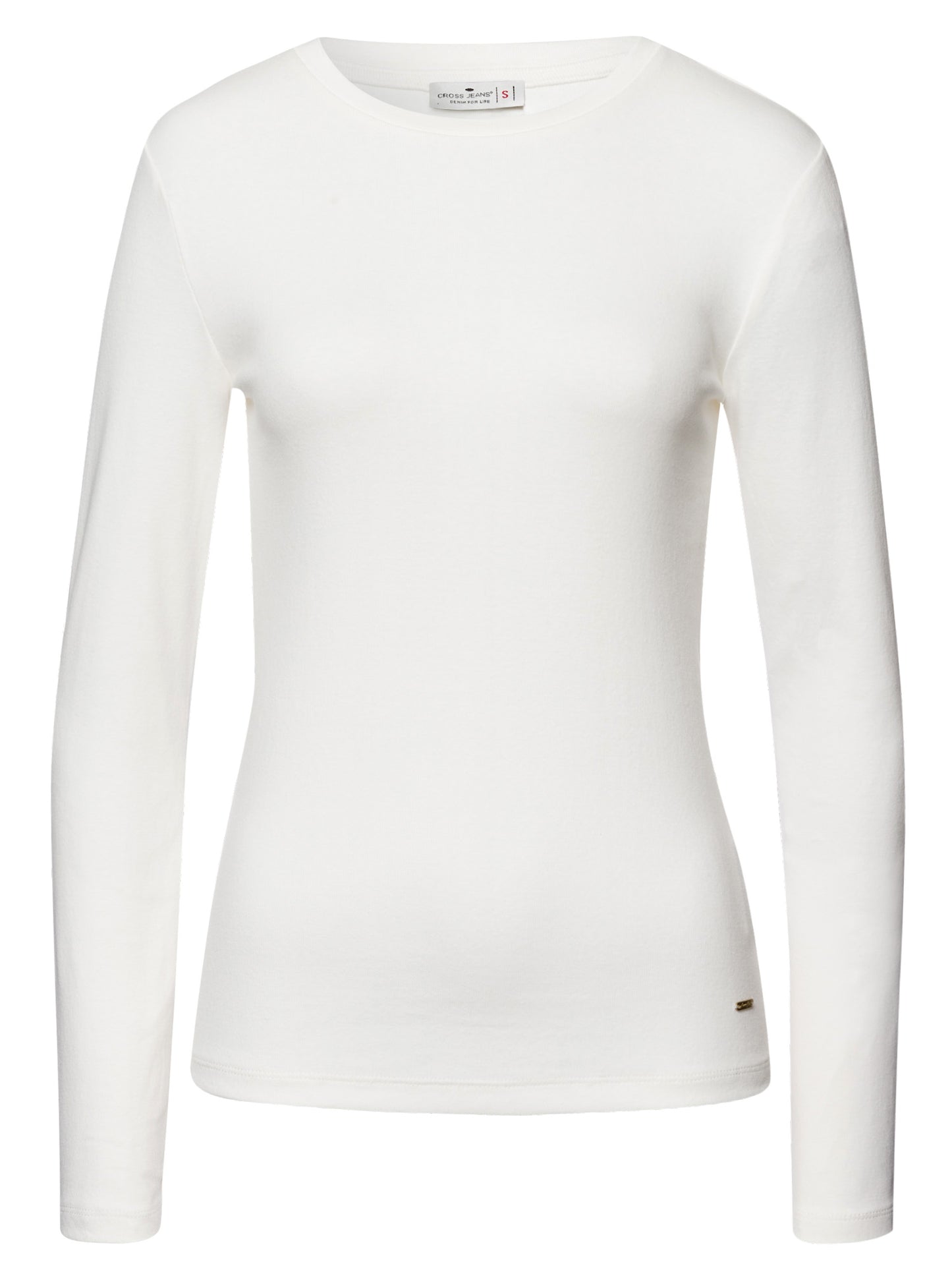 Damen Regular Langarmshirt in weiß