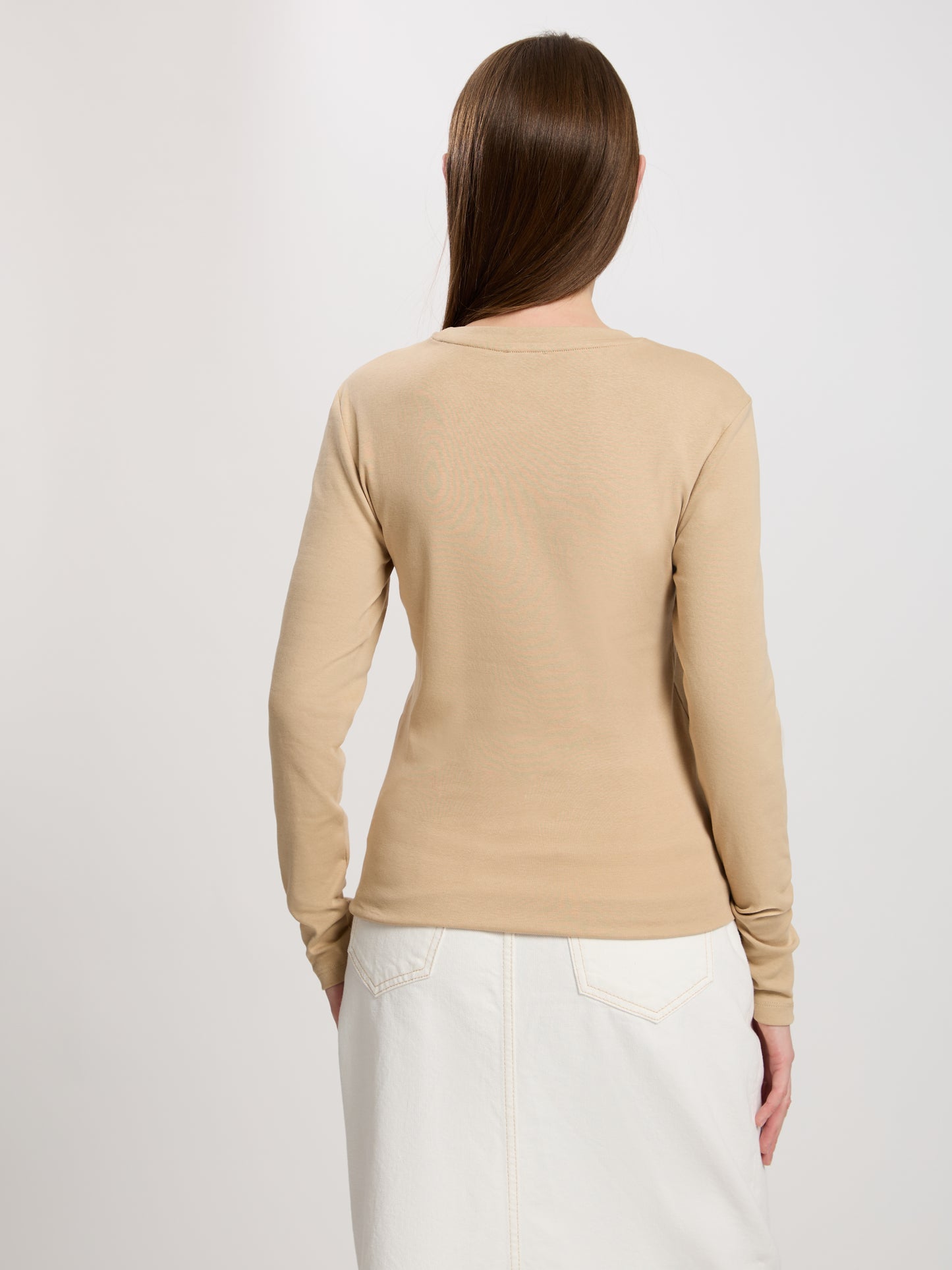 Damen Regular Langarmshirt in beige