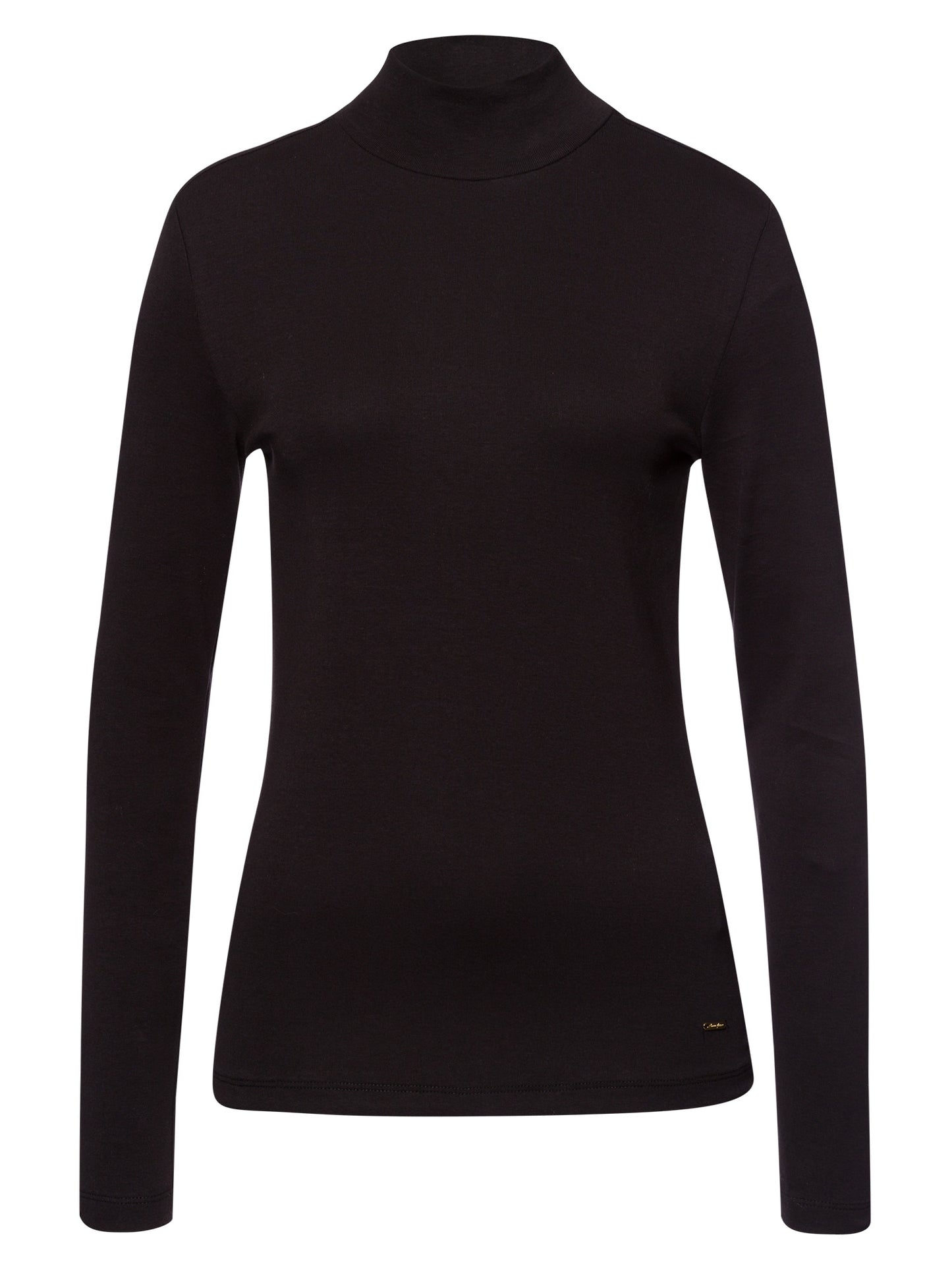 Damen Regular Shirt mit Rollkragen in schwarz