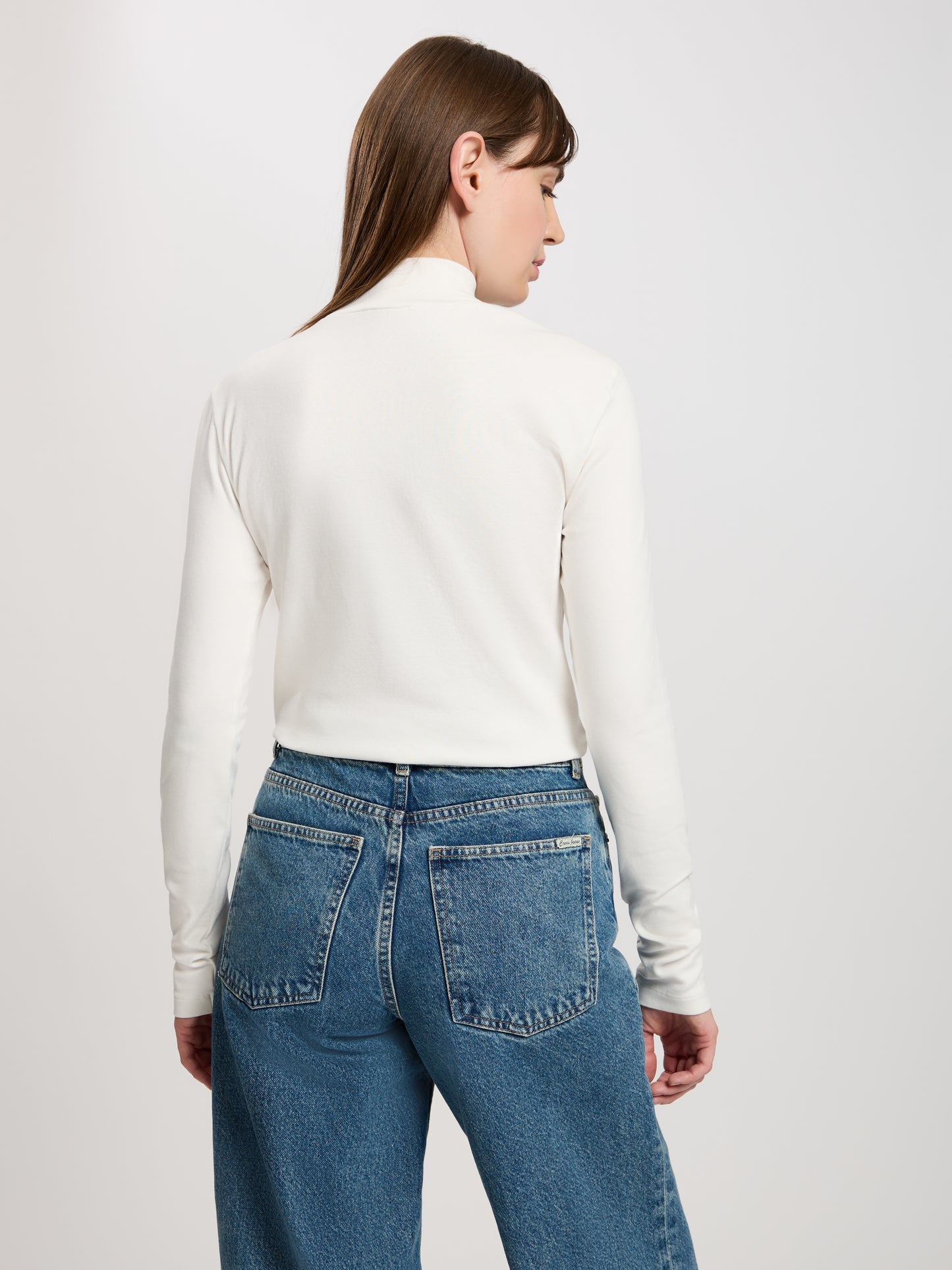 Damen Regular Shirt mit Rollkragen in ecru