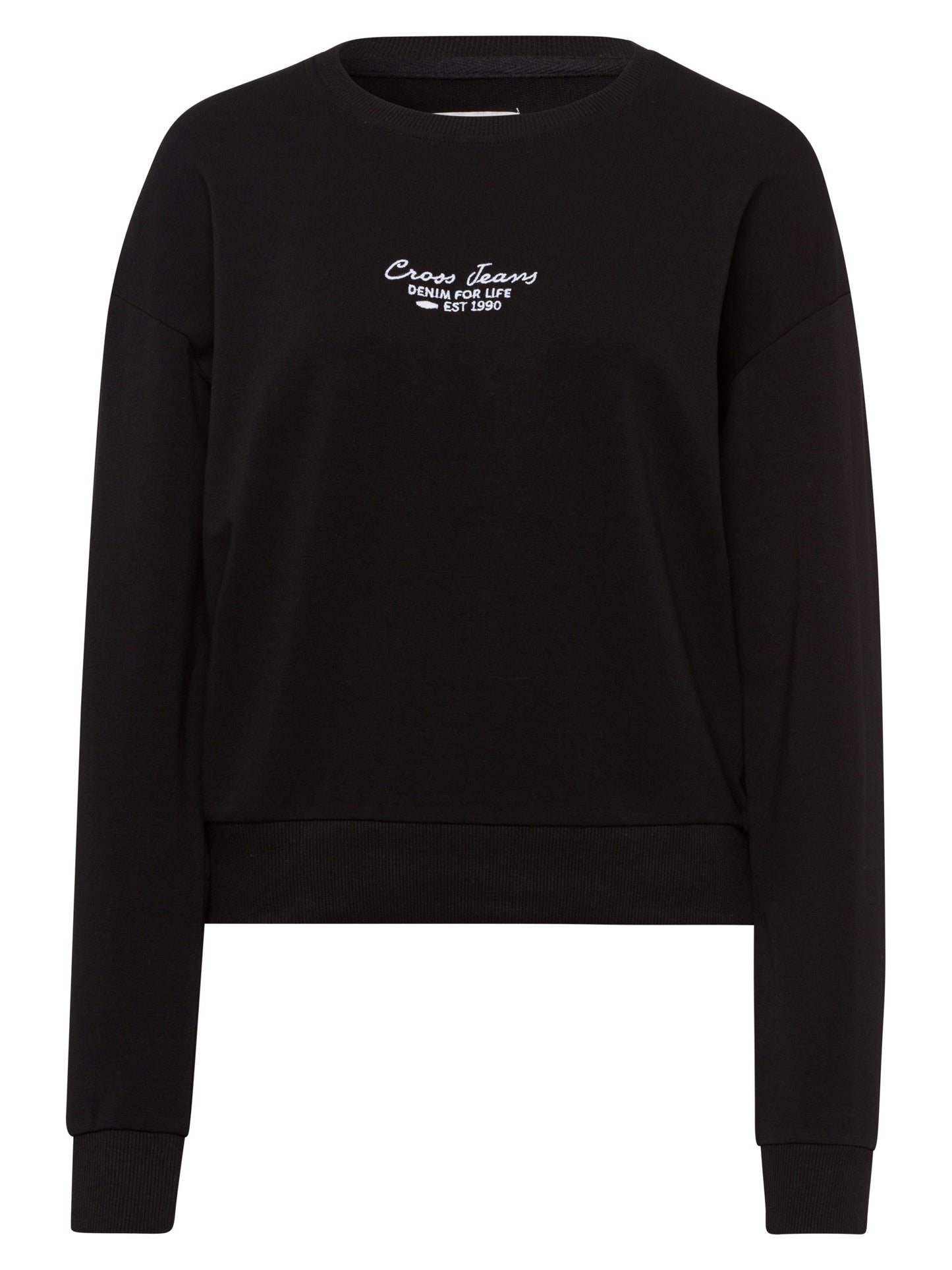 Women's cropped sweatshirt with logo print black