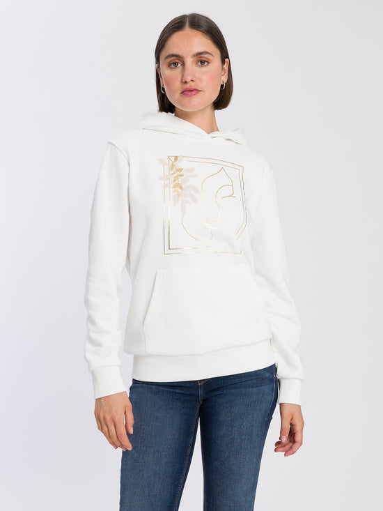 White and gold hoodie cheap