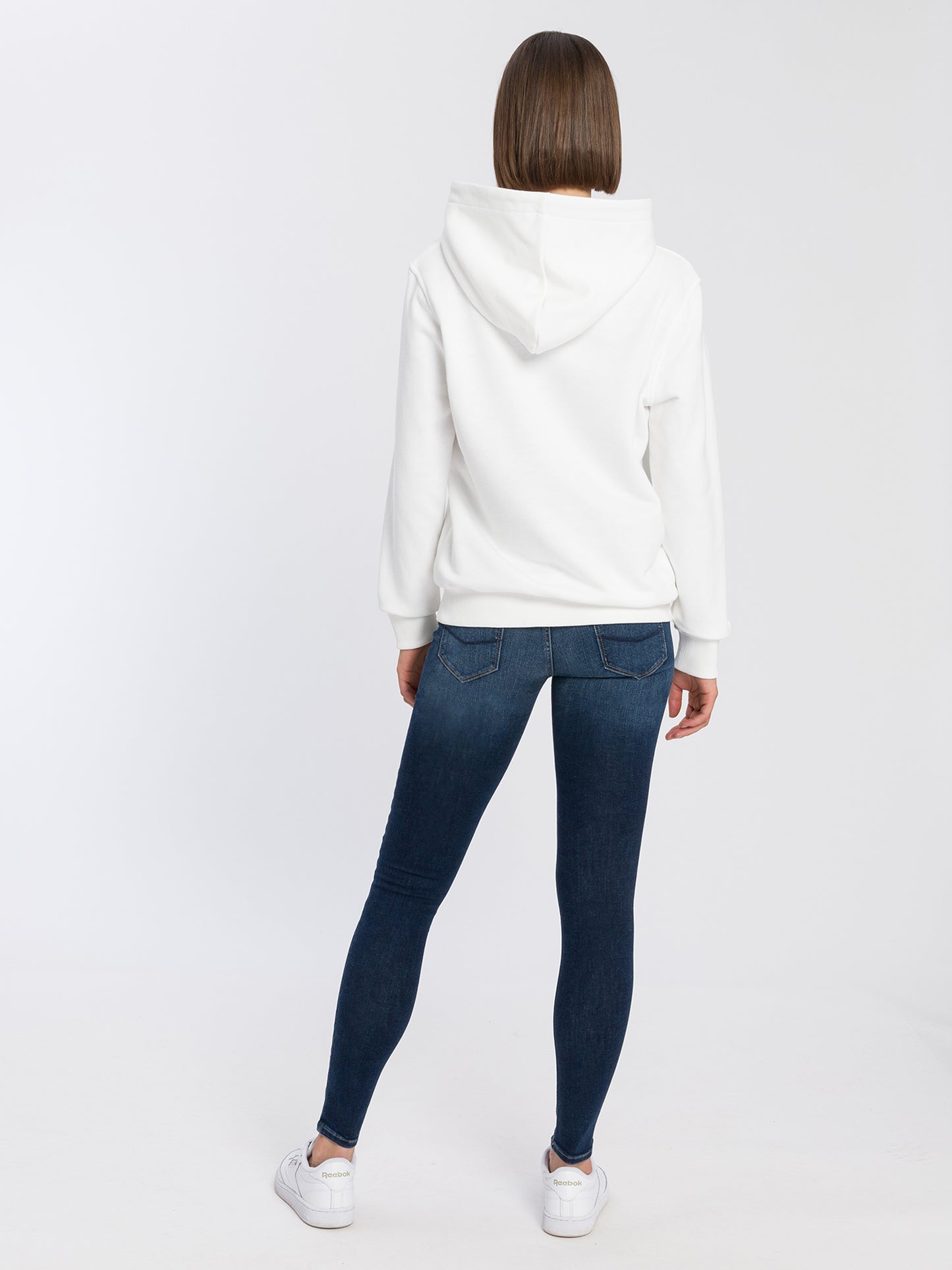 Women's regular hoodie with gold print white