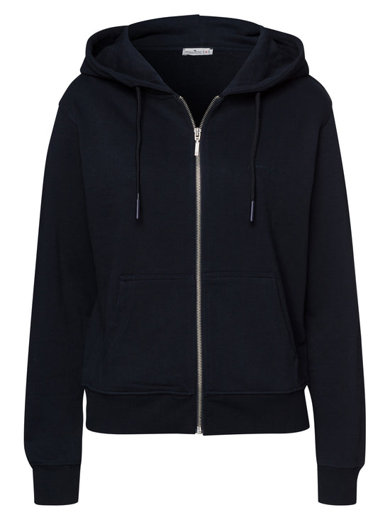 Damen Sweatjacke mit Kapuze in dunkelblau