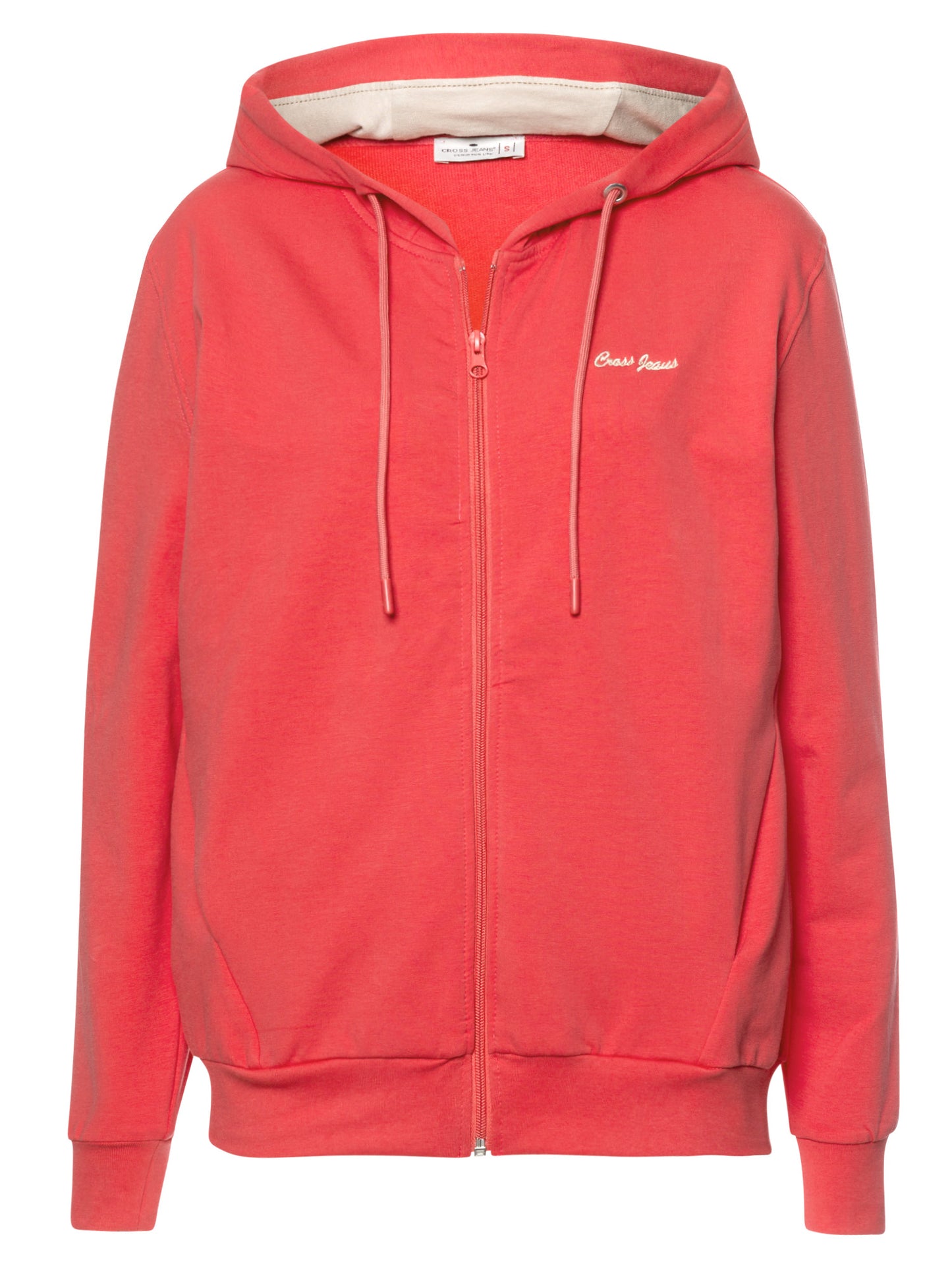 Damen Regular Sweatjacke mit Kapuze in orange