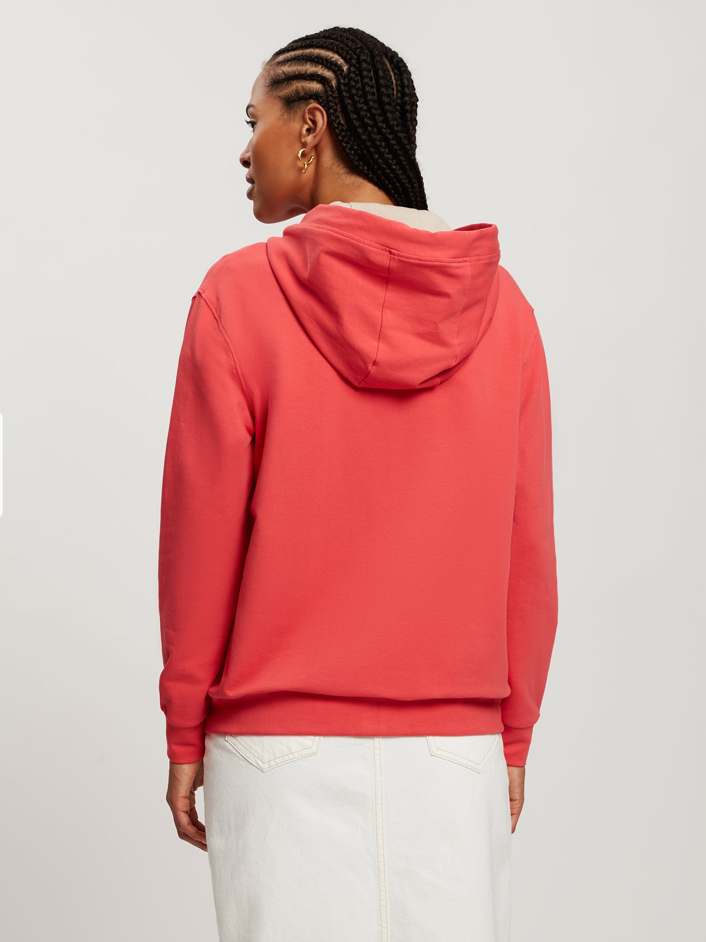 Damen Regular Sweatjacke mit Kapuze in orange
