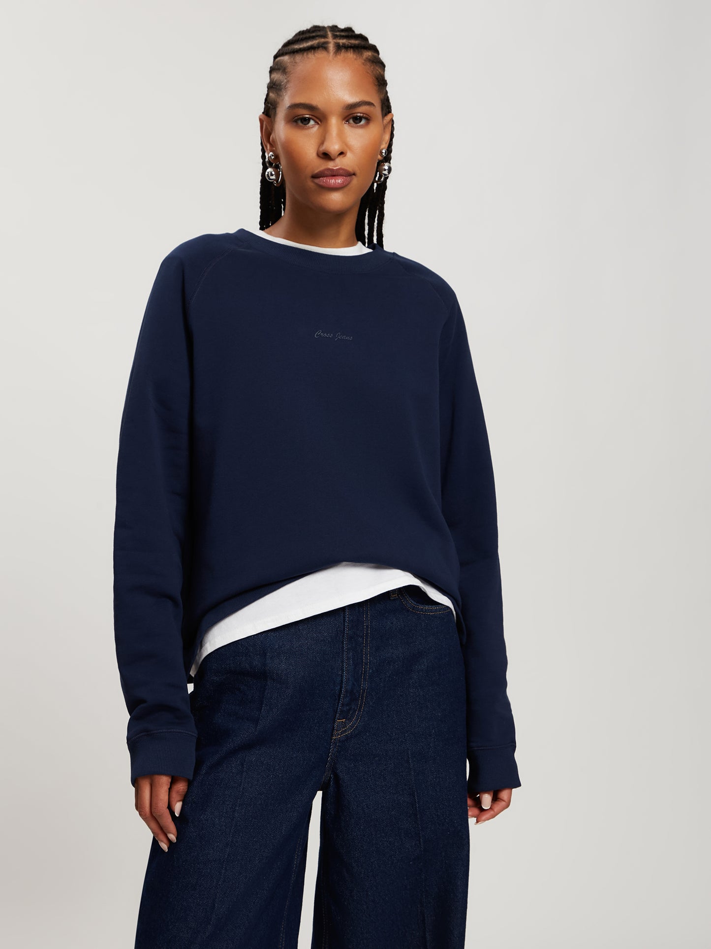 Damen Regular Sweatshirt in dunkelblau