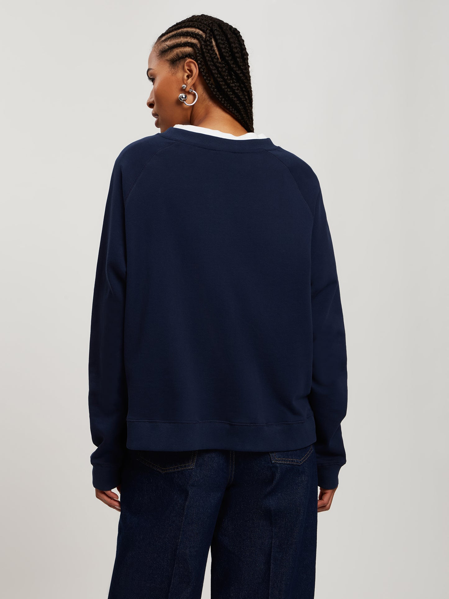 Damen Regular Sweatshirt in dunkelblau