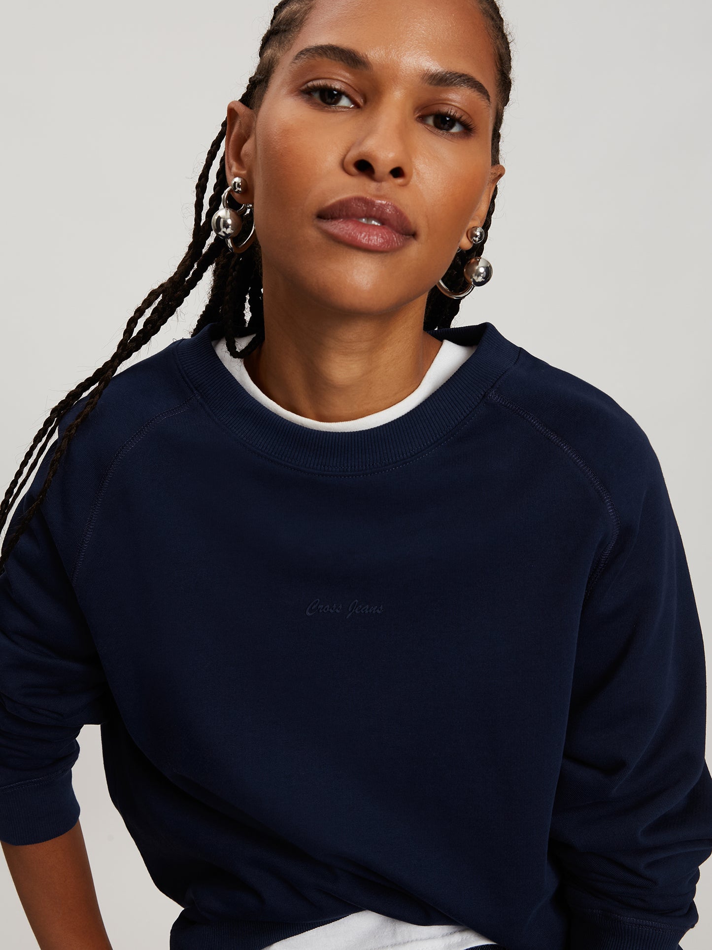 Damen Regular Sweatshirt in dunkelblau