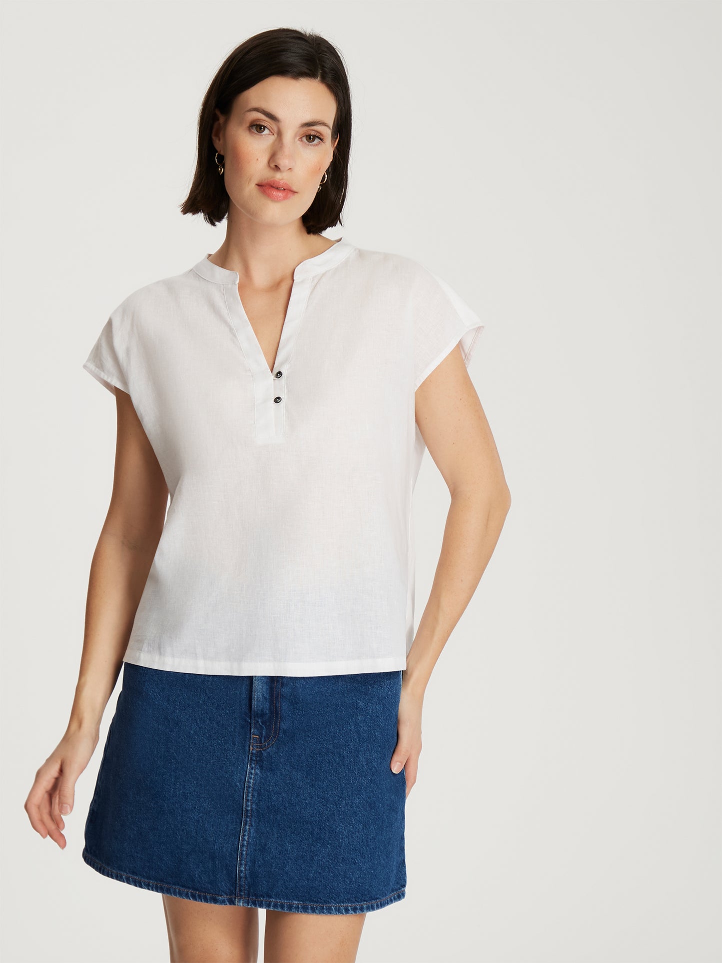 Damen Regular Bluse in weiß