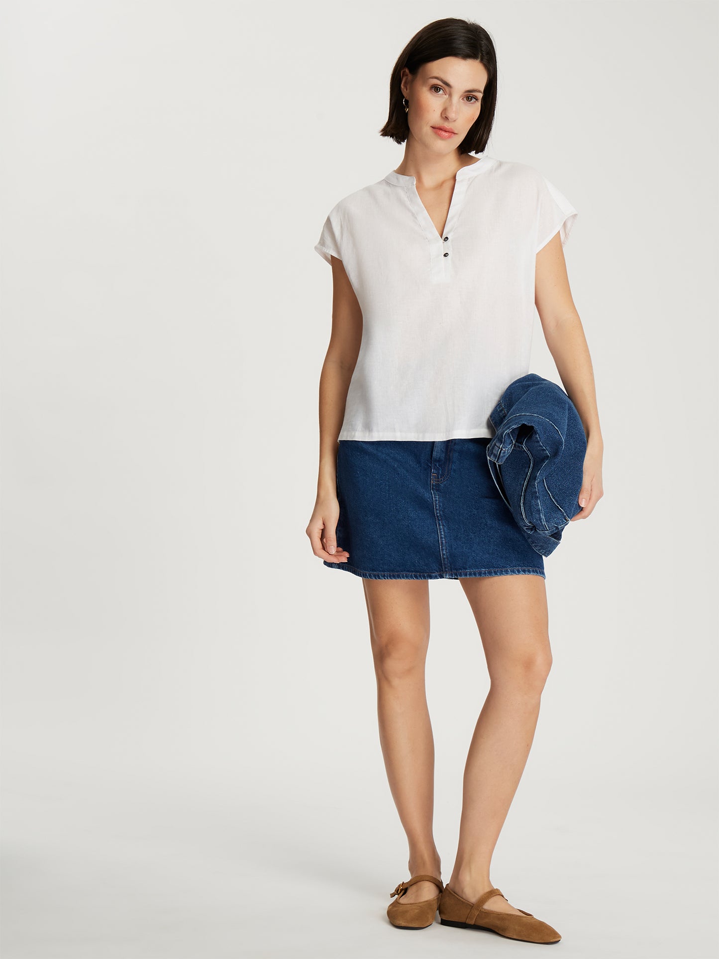 Damen Regular Bluse in weiß