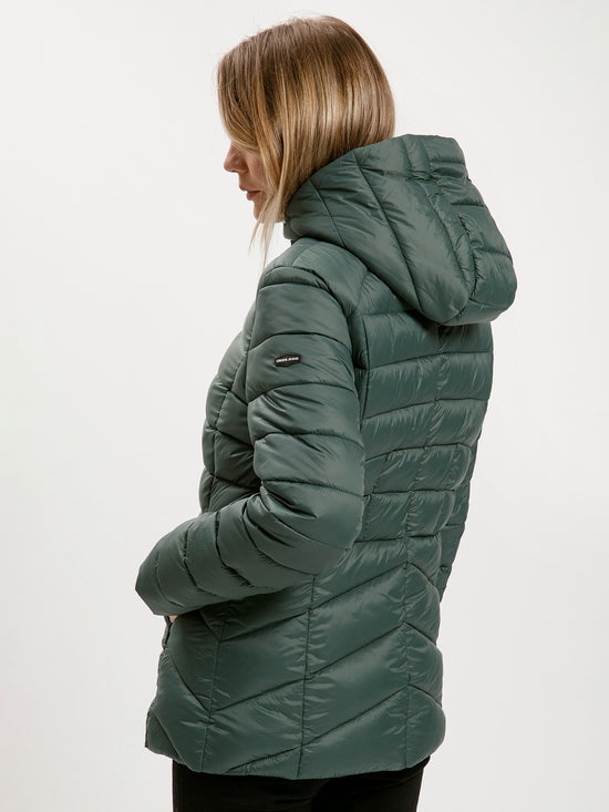 Damen Regular Winterjacke in grün