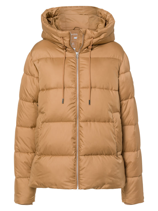 Women's regular winter jacket with hood in gold