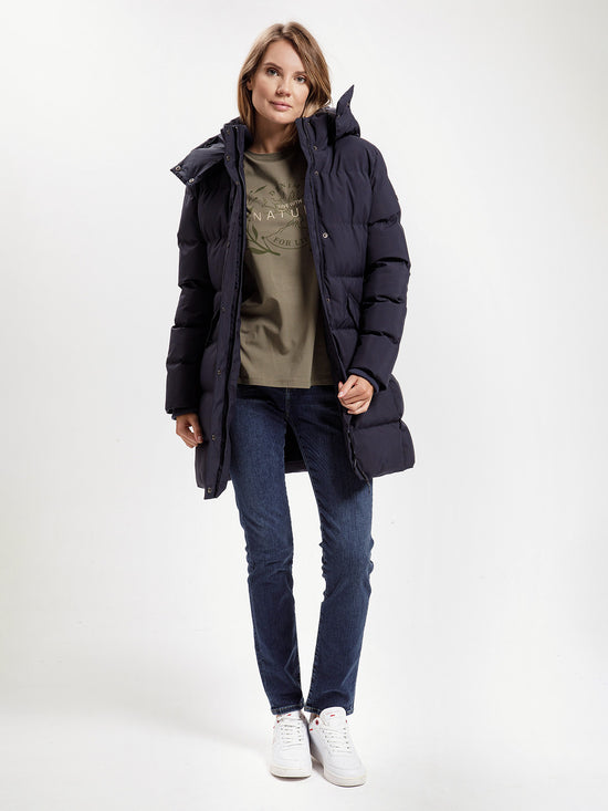 Women's regular short coat in blue