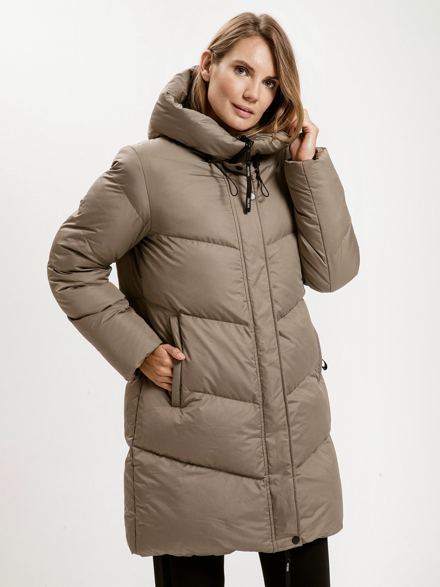 Women's regular short coat in gray