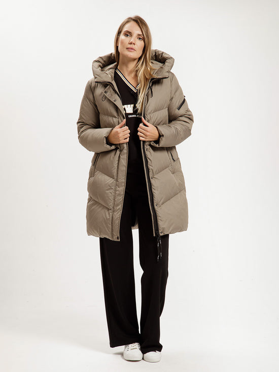 Women's regular short coat in gray