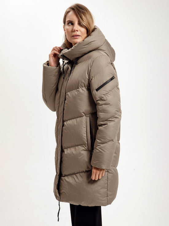 Women's regular short coat in gray