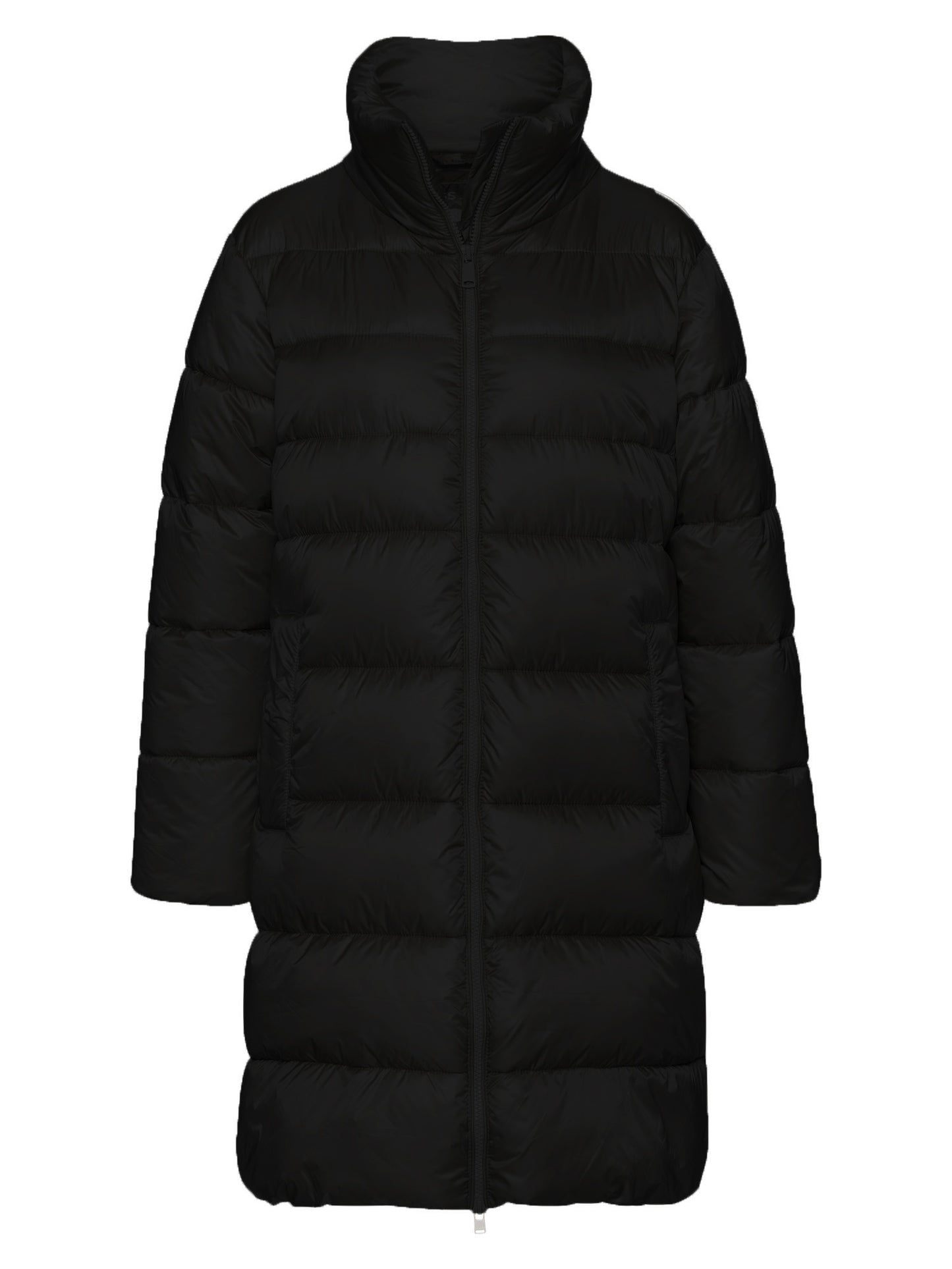 Damen Regular Winterjacke (Mantel) mit Kapuze in schwarz