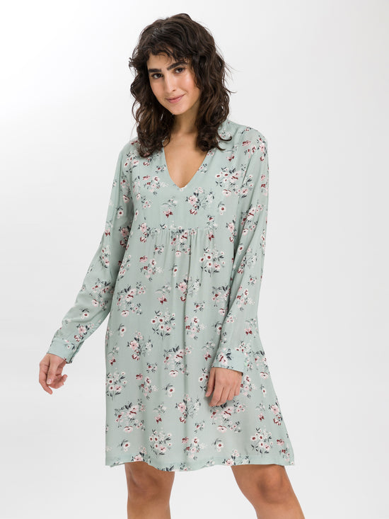 Women's long-sleeved summer dress in light blue