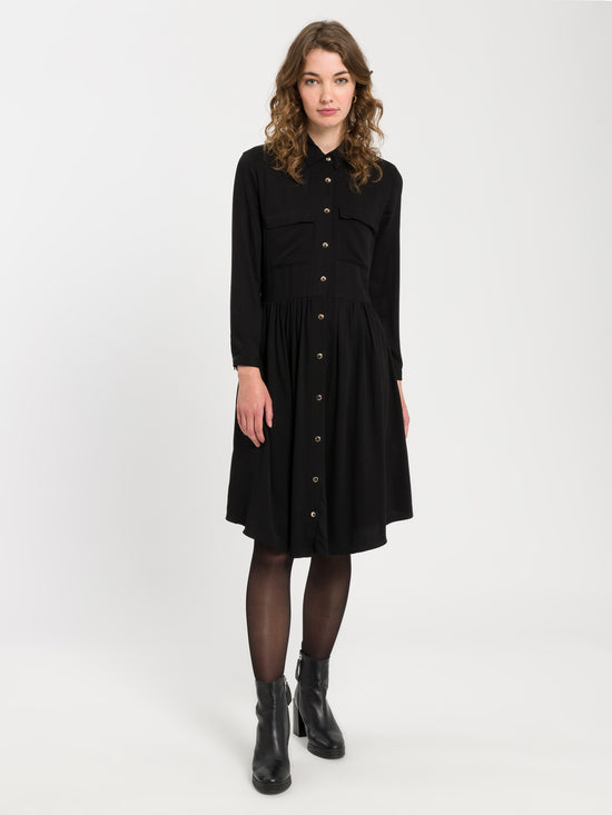 Damen Blusenkleid in schwarz