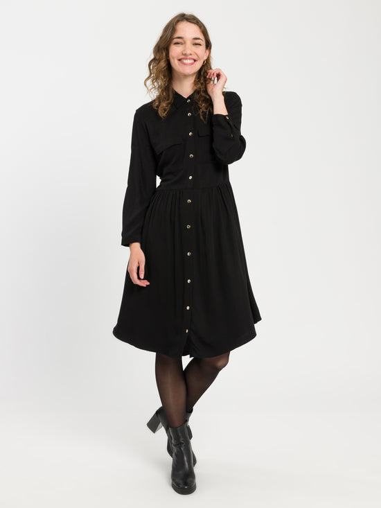 Damen Blusenkleid in schwarz