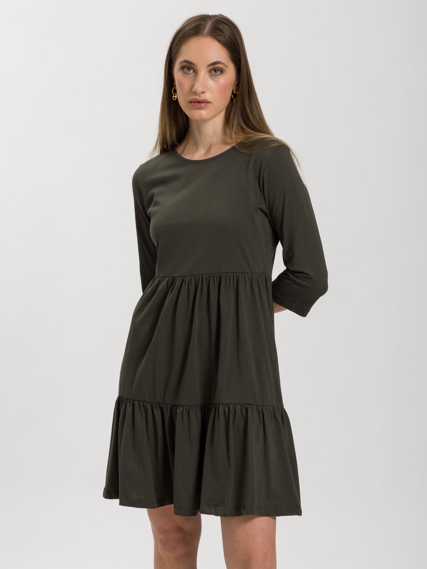 Women's casual dress in dark green